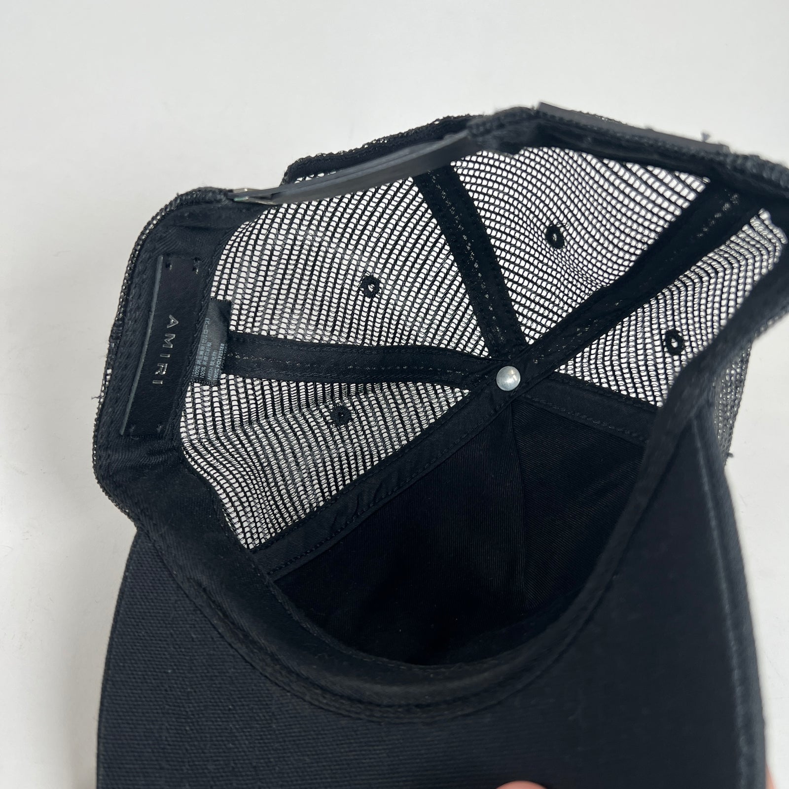 Amiri Paint Drip Logo Black Trucker