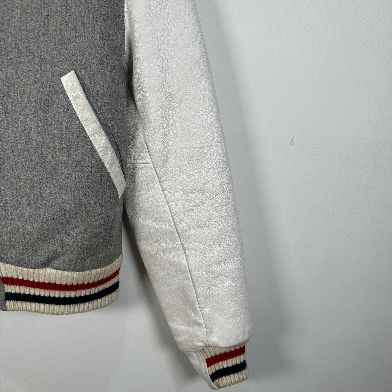 Thom Browne Grey Varsity Jacket Size 0