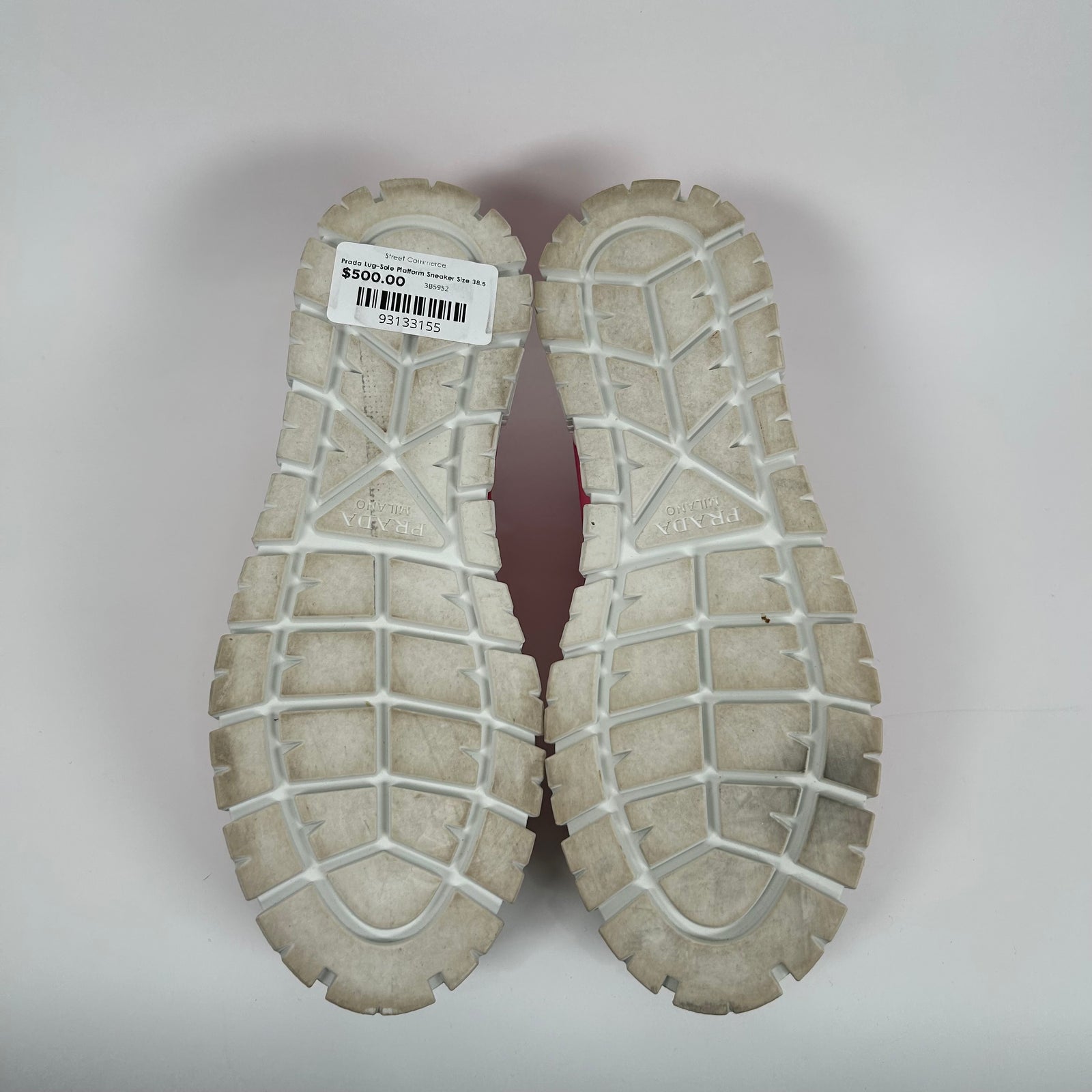 Prada Lug-Sole Platform Sneaker Size 38.5