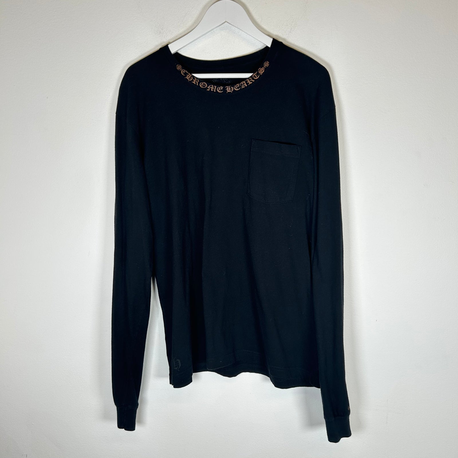 Chrome Hearts Black/Brown Neck Logo Longsleeve Size XL