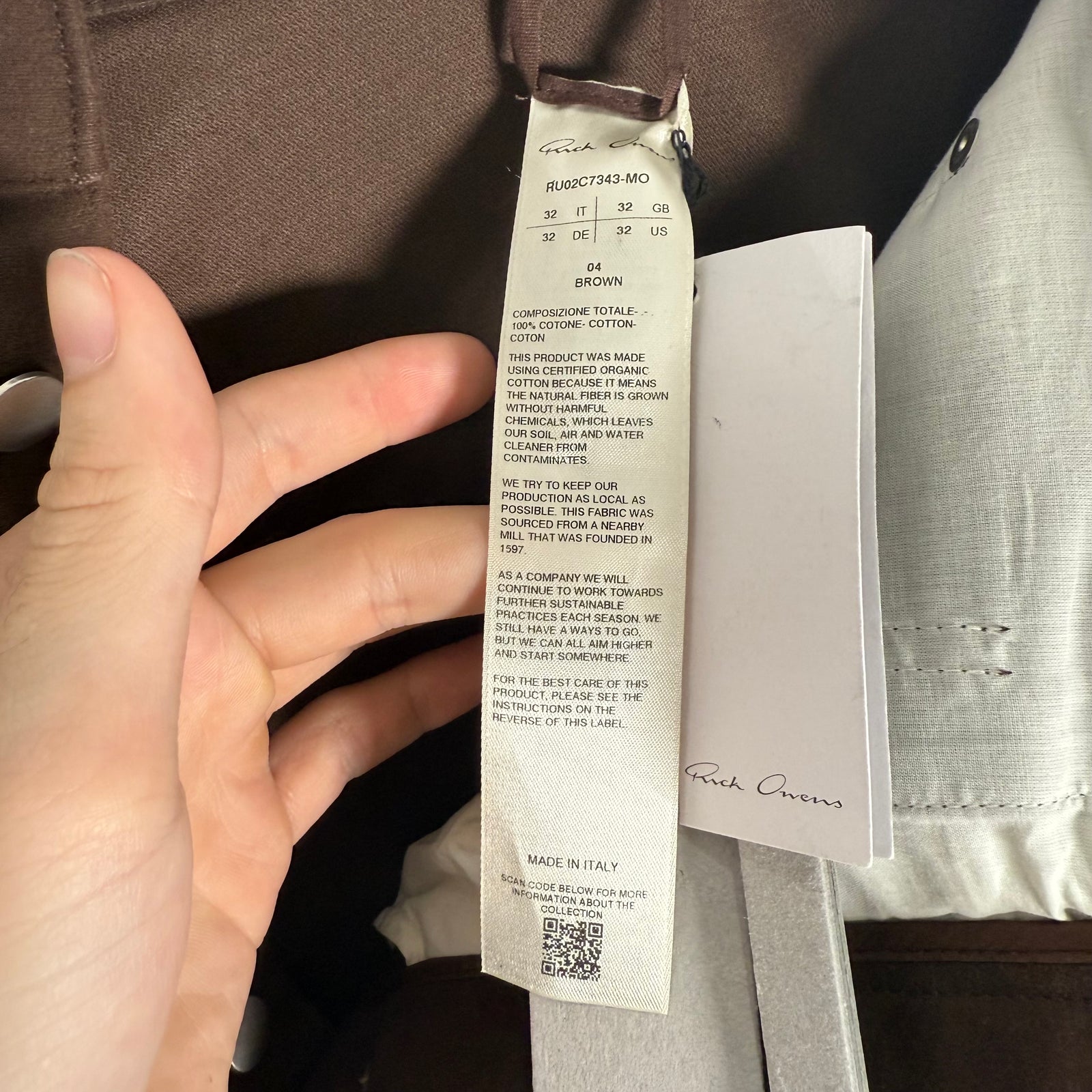 Rick Owens FW23 Luxor Brown Banana Cuts Size 32