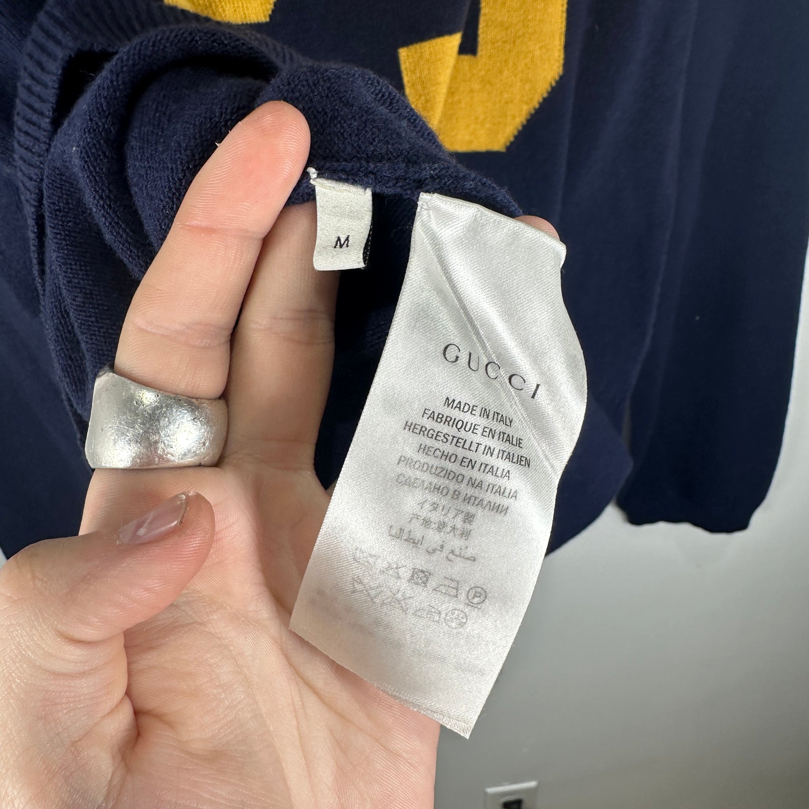 Gucci Eagle Navy Knit Size M