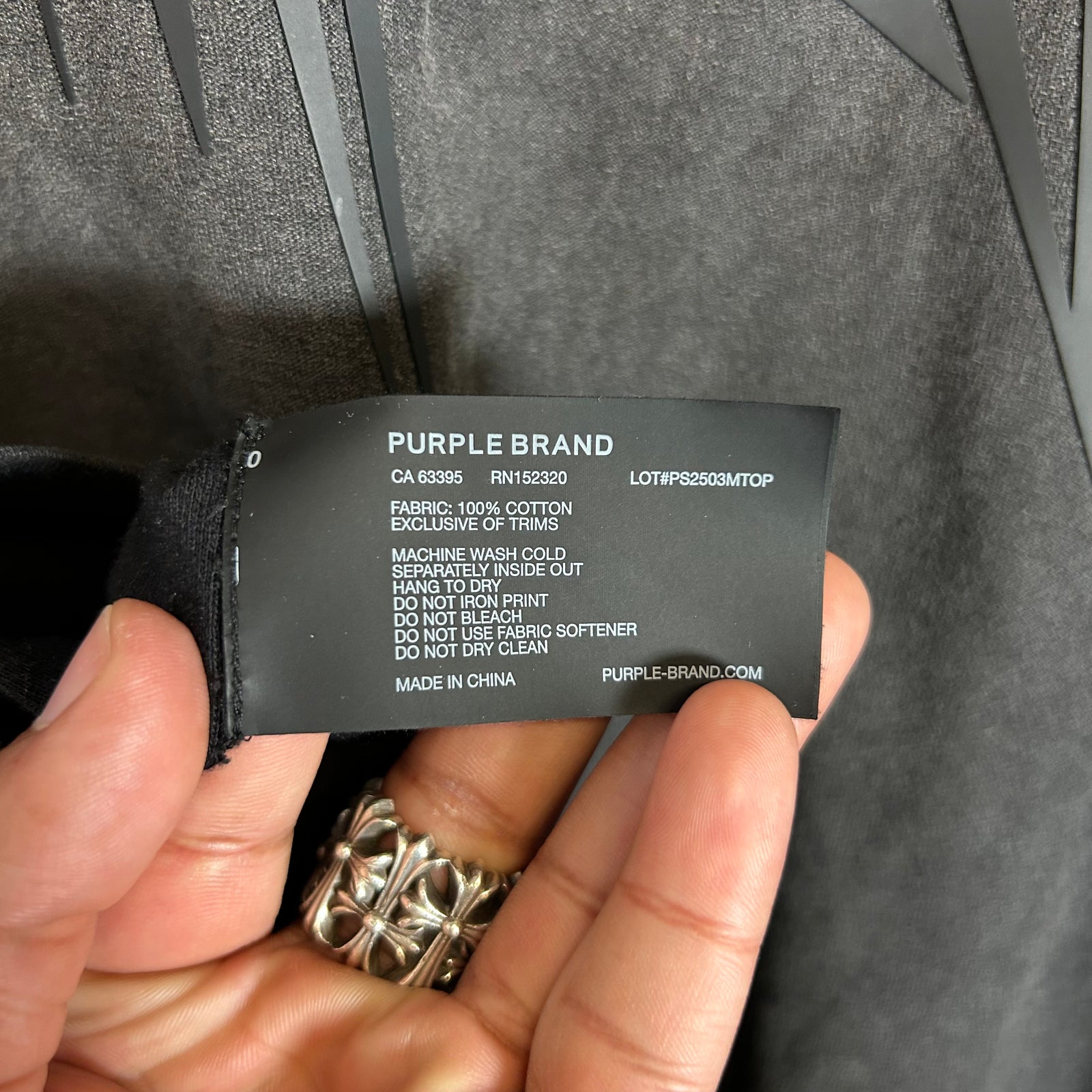 Purple Brand Black Metal Logo T-Shirt Size XL