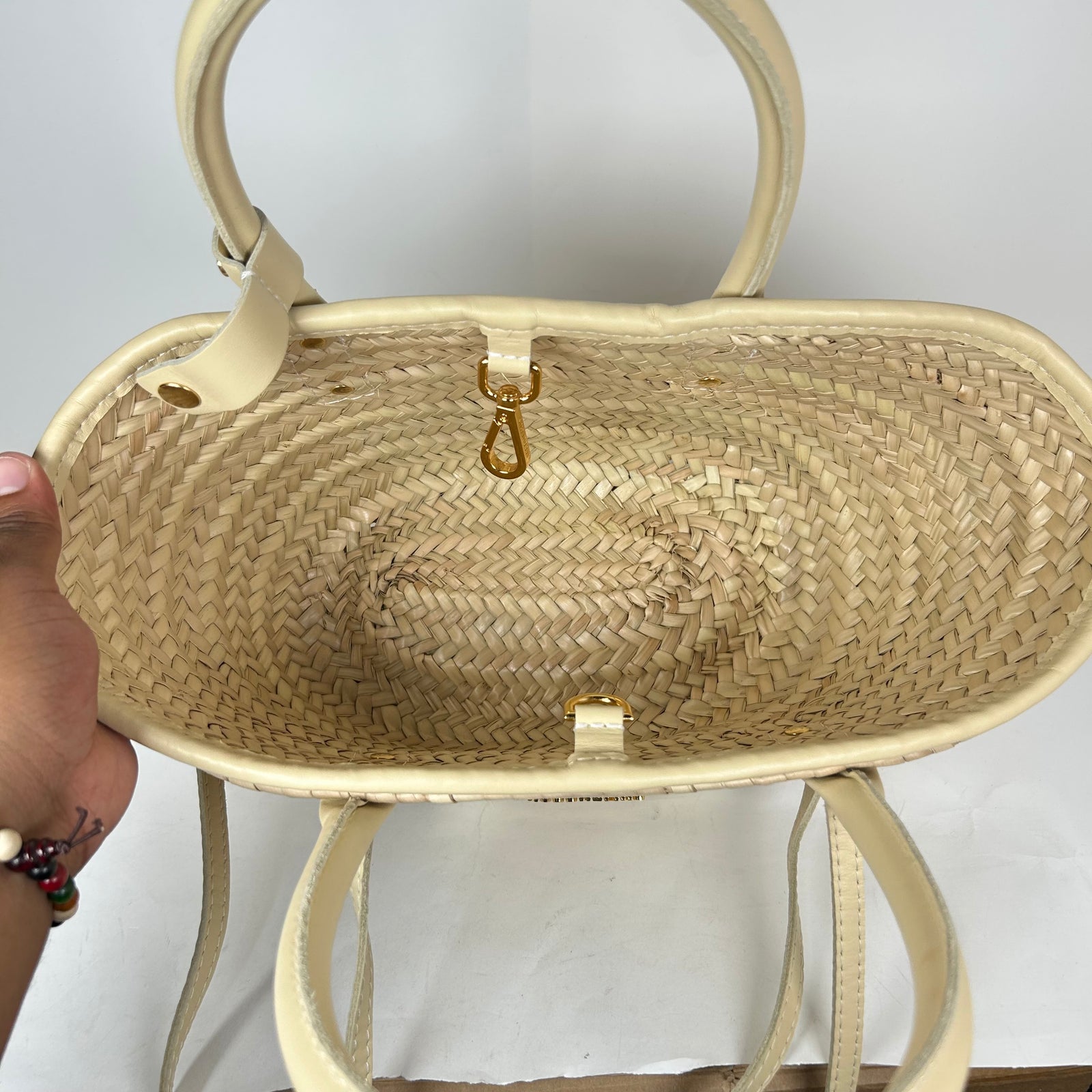Jacquemus Ivory Small Le Petit Panier Soli Basket Bag