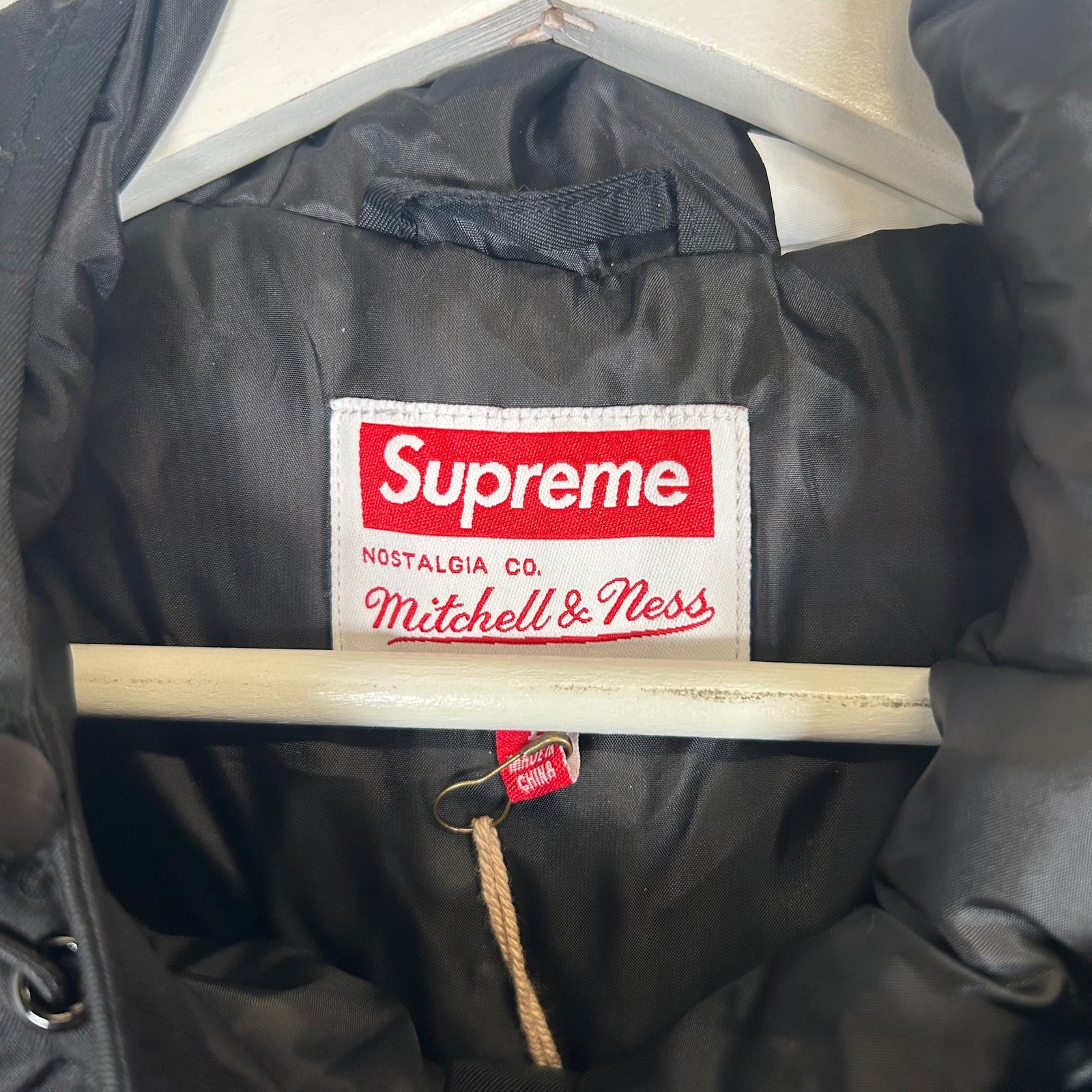 Supreme X Mitchell & Ness Black Varsity Jacket Size L