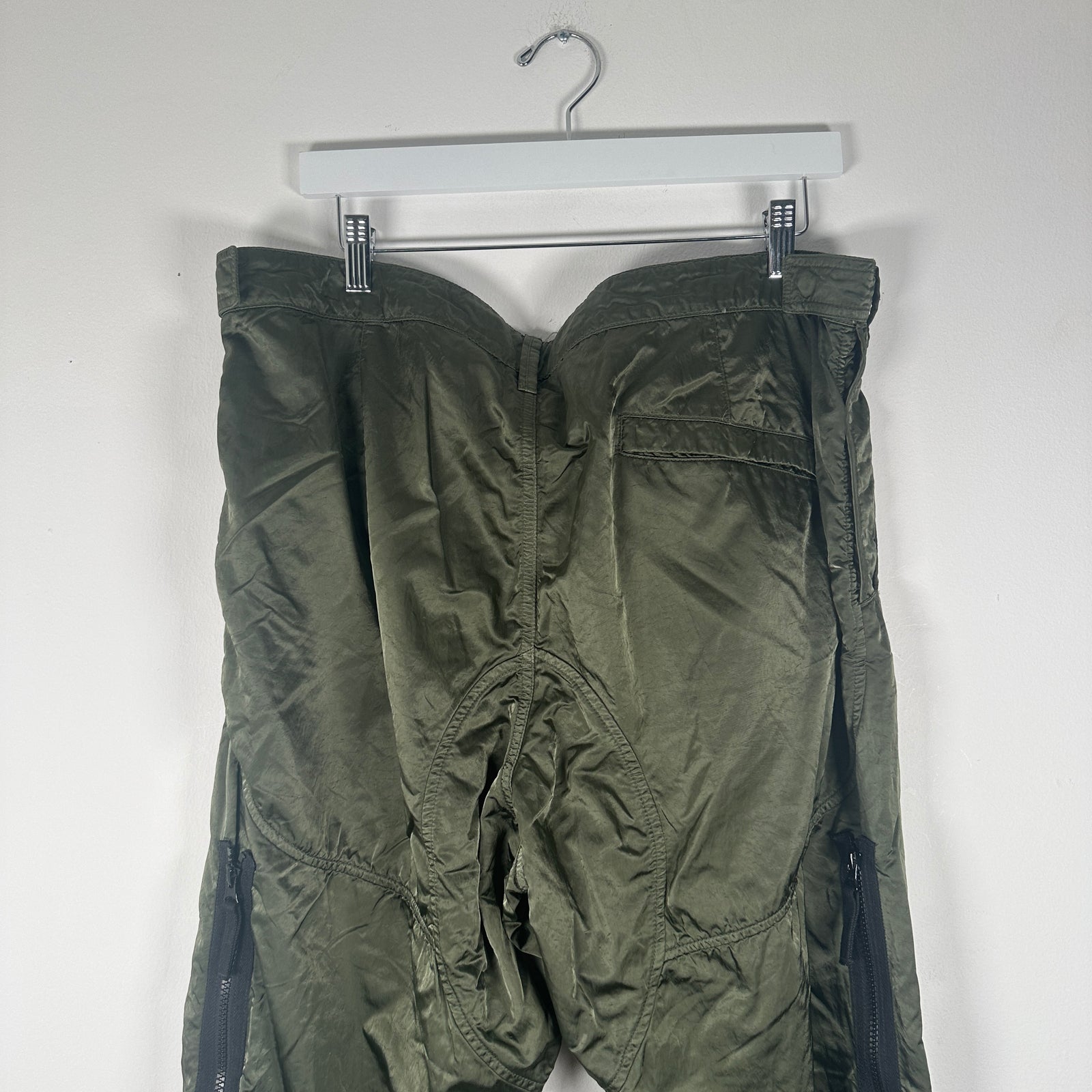 Stone Island Green Nylon Zipper Cargo Pants Size 36