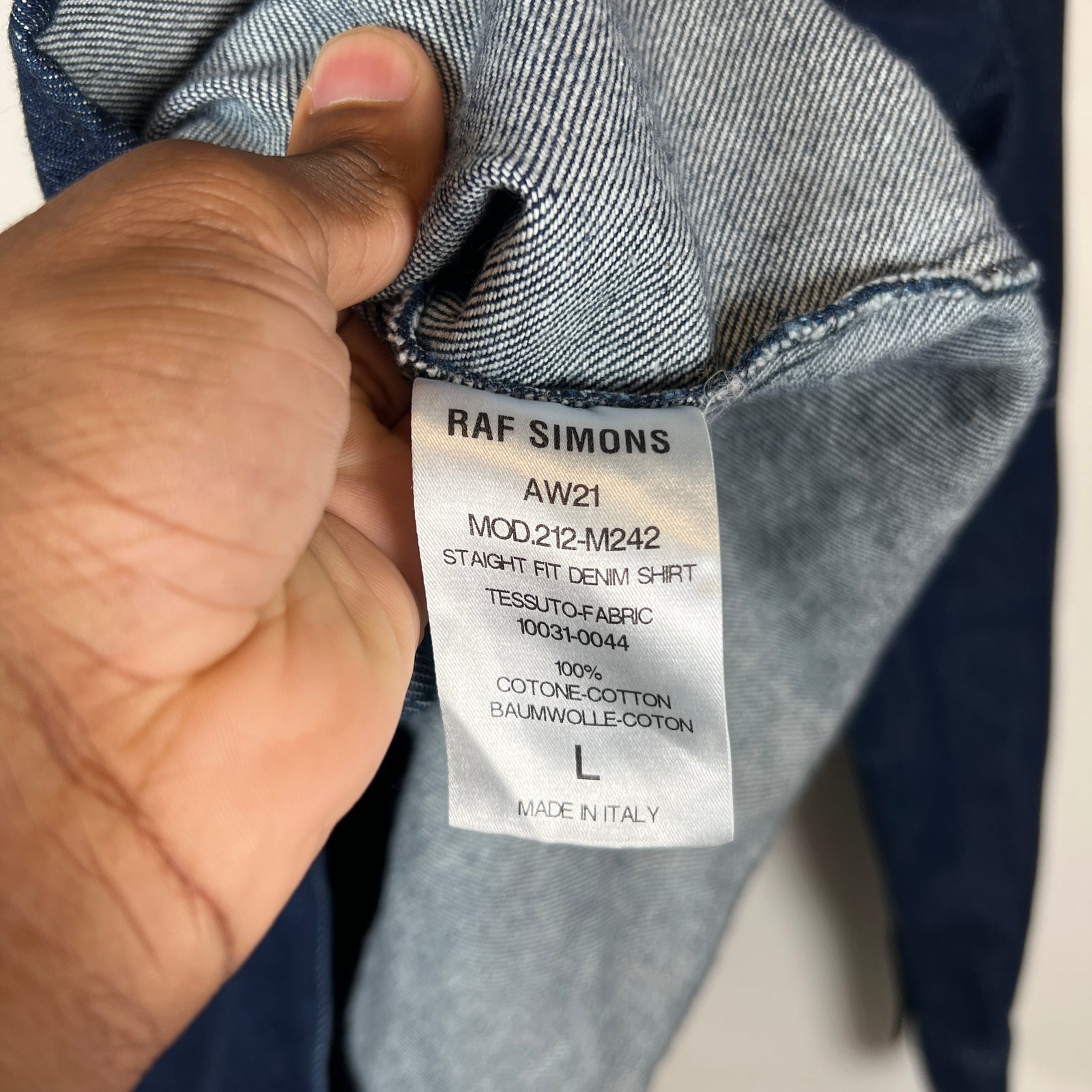 Raf Simons Dark Navy Denim Overshirt Size L