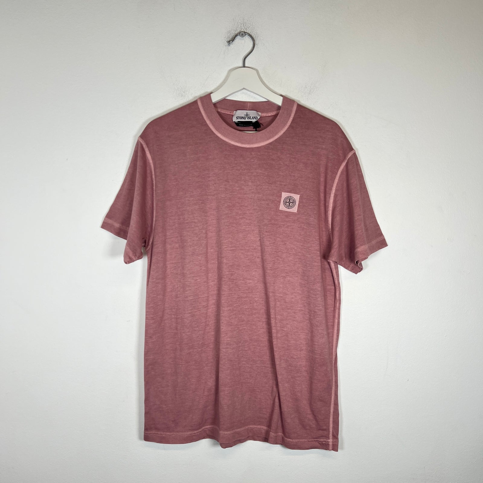 Stone Island Pink Logo T-Shirt Size L
