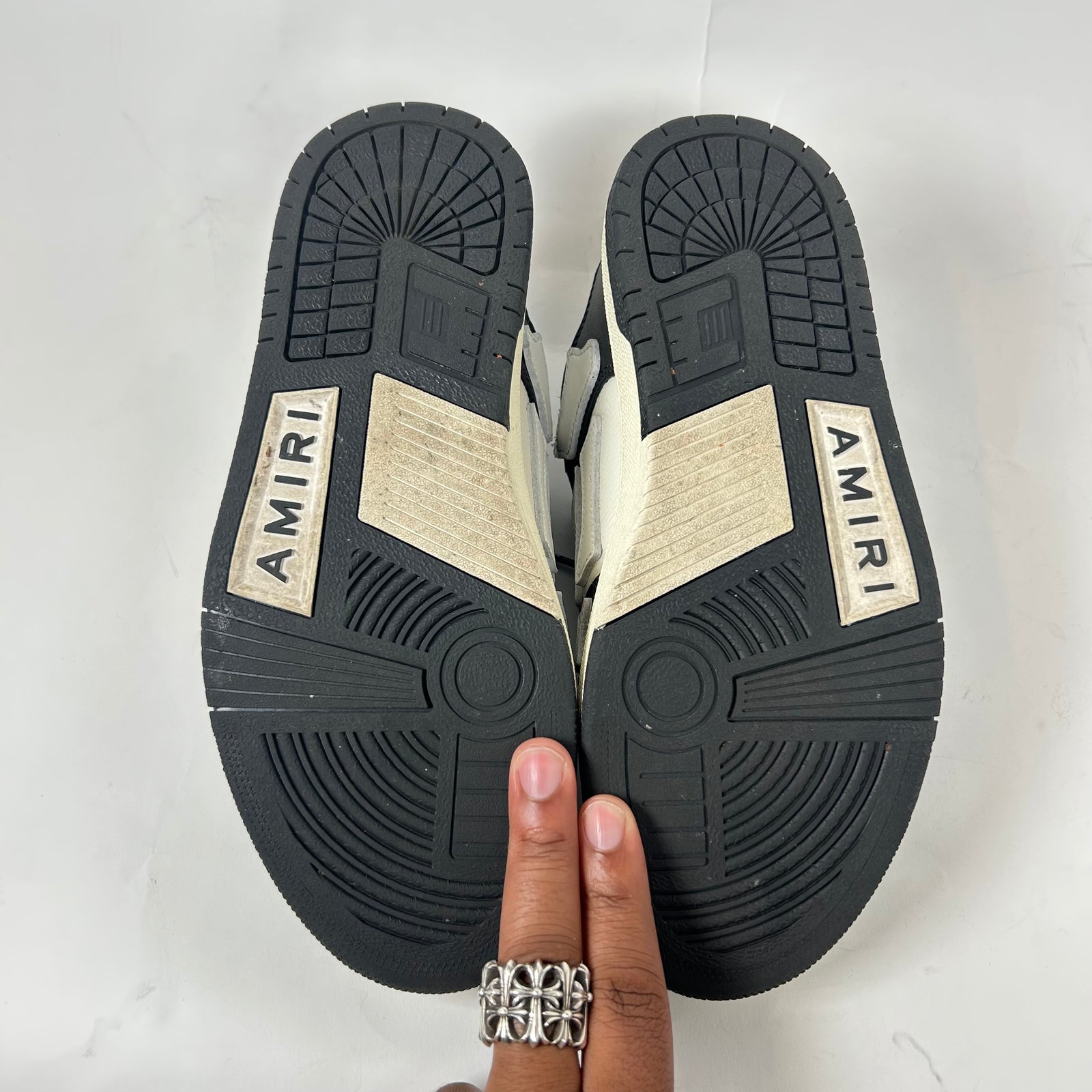 Amiri Black/White Skel Low-Top Sneaker Size 37