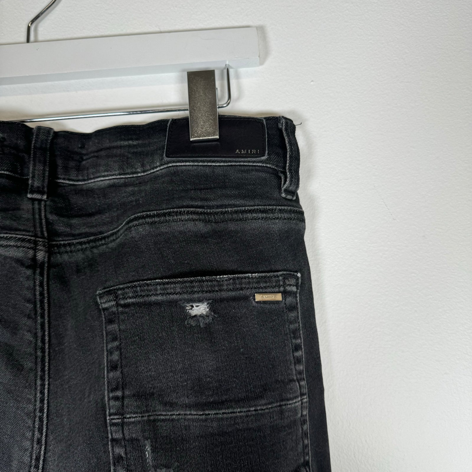 Amiri Black Distressed Skinny Jeans Size 32