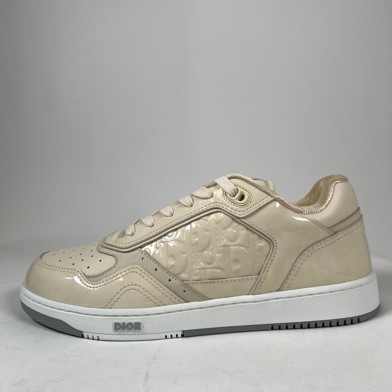 Dior B27 Beige Patent Leather Oblique Sneaker Size 41