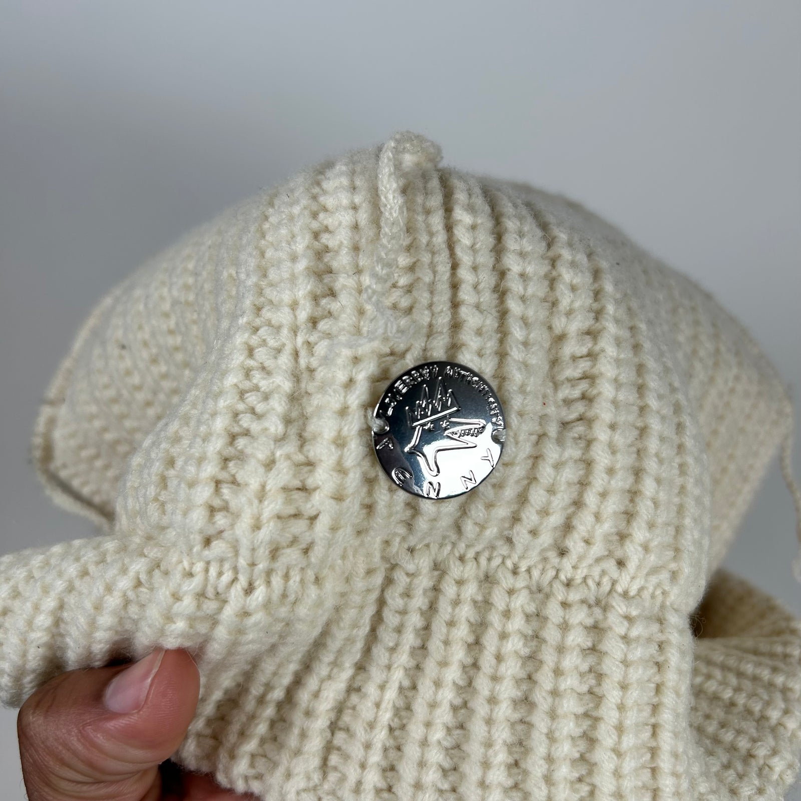 Charles Jeffrey Loverboy Cream Bunny Ear Beanie