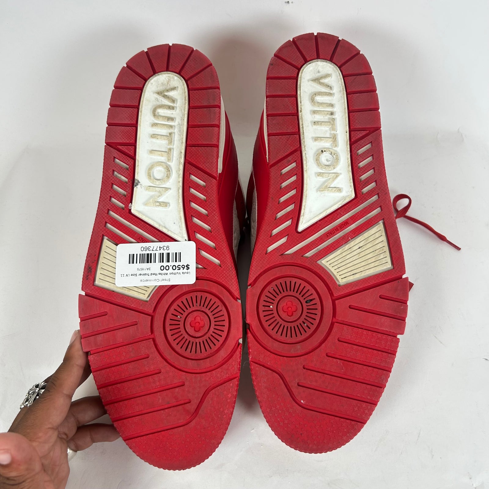 Louis Vuitton White/Red Trainer Size LV 11