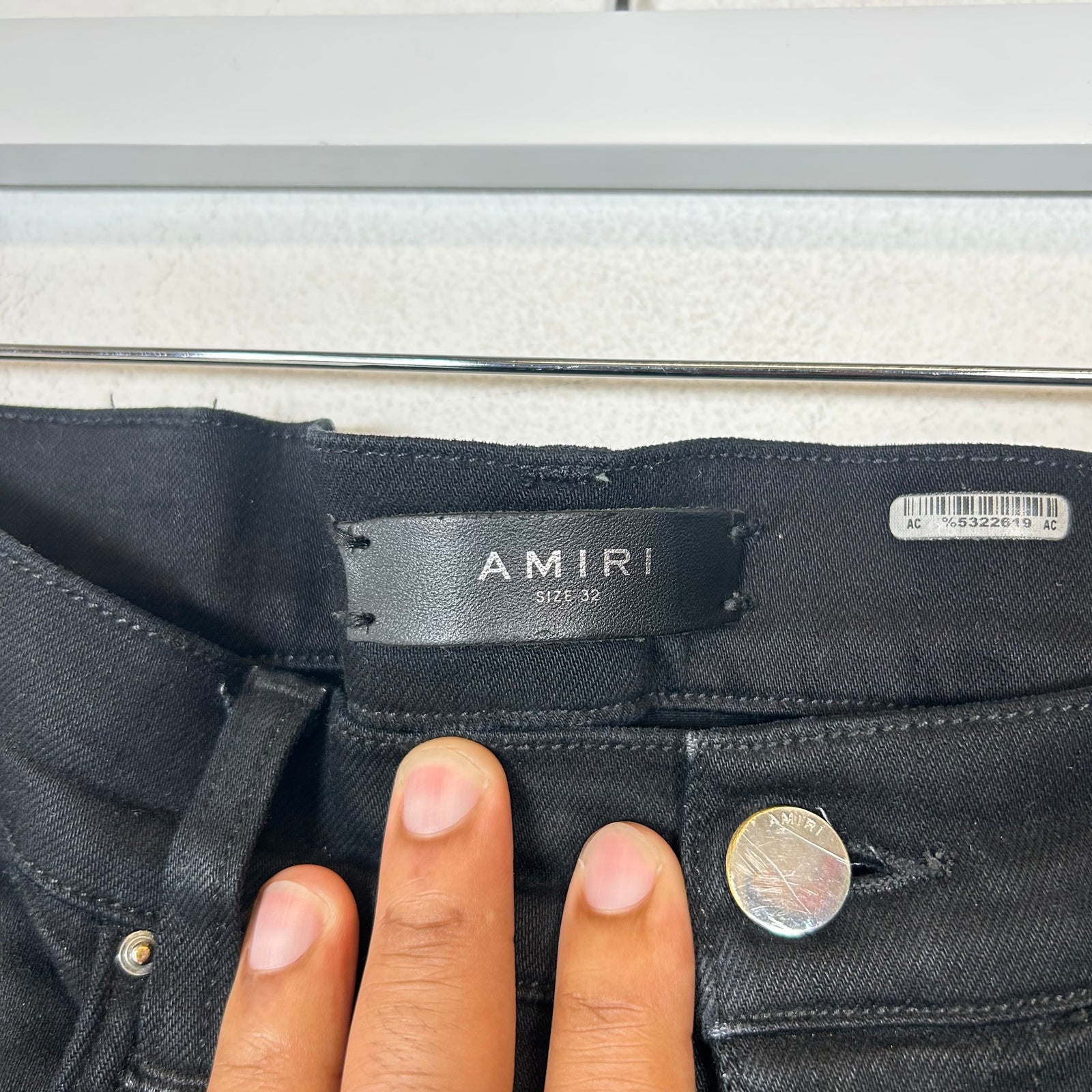 Amiri Black Leather MX1 Size 32