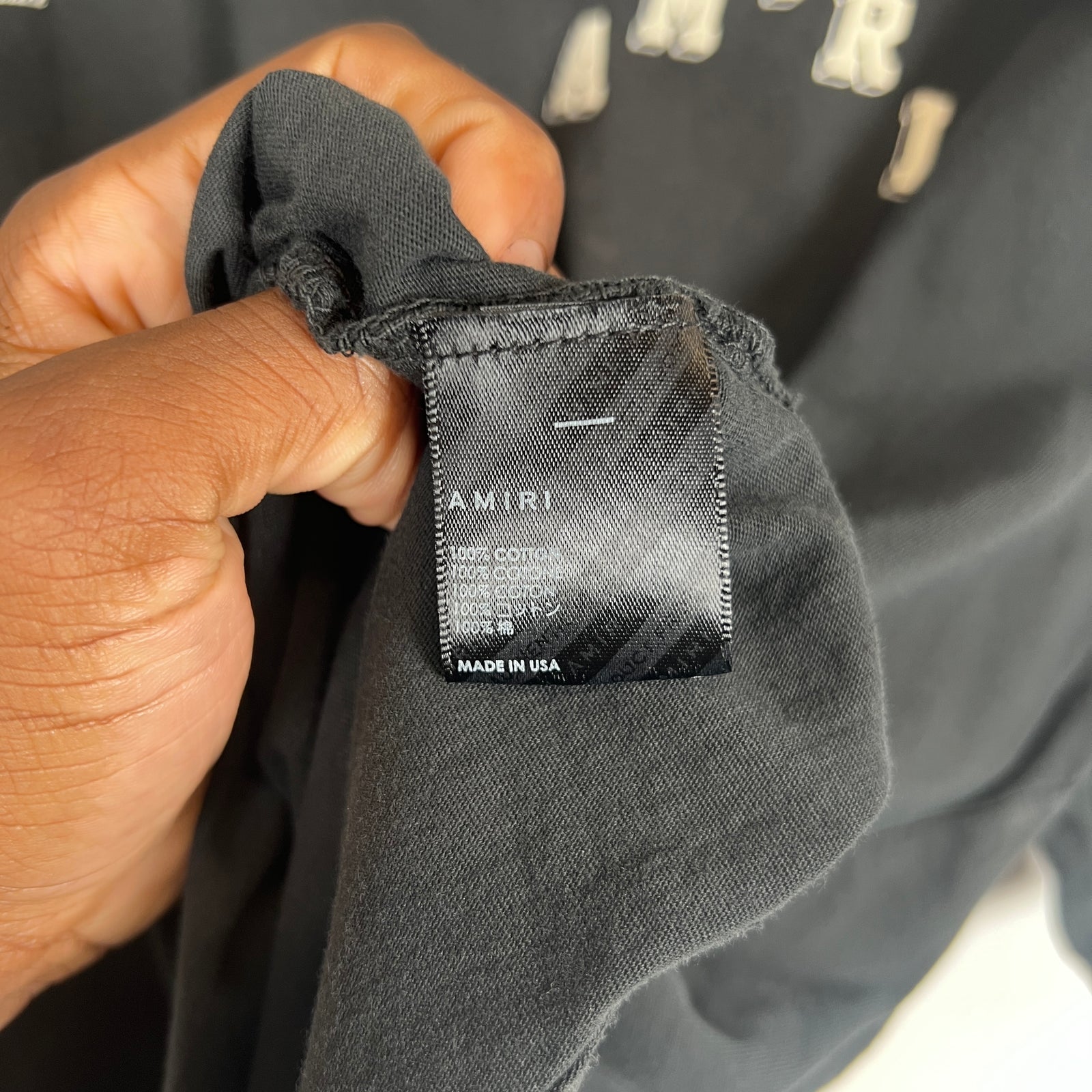 Amiri Black Vintage Collegiate Logo T-Shirt Size XL