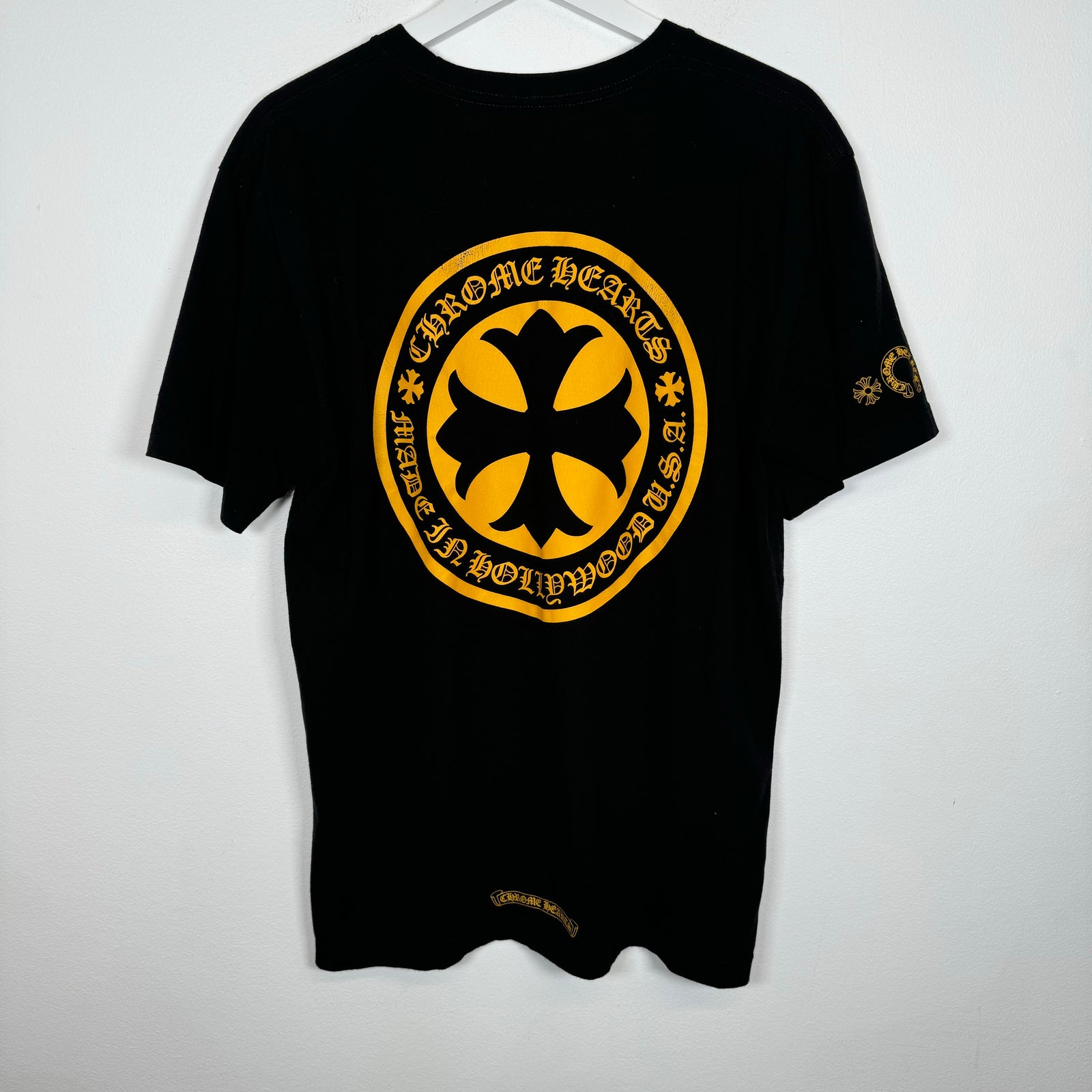 Chrome Hearts Gold Logo Black T-Shirt Size L