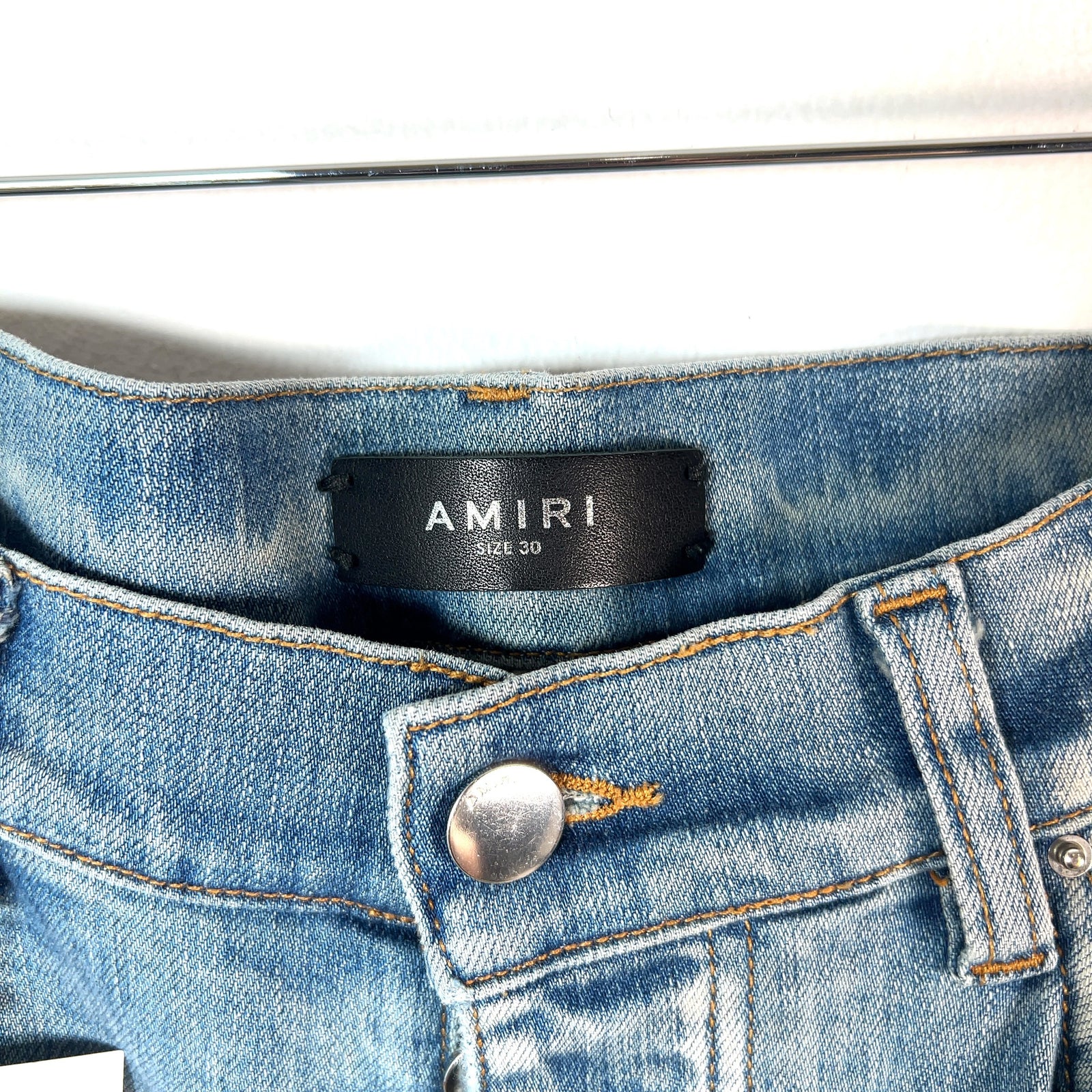 Amiri Artpatch Orange Patchwork Bandana Jeans