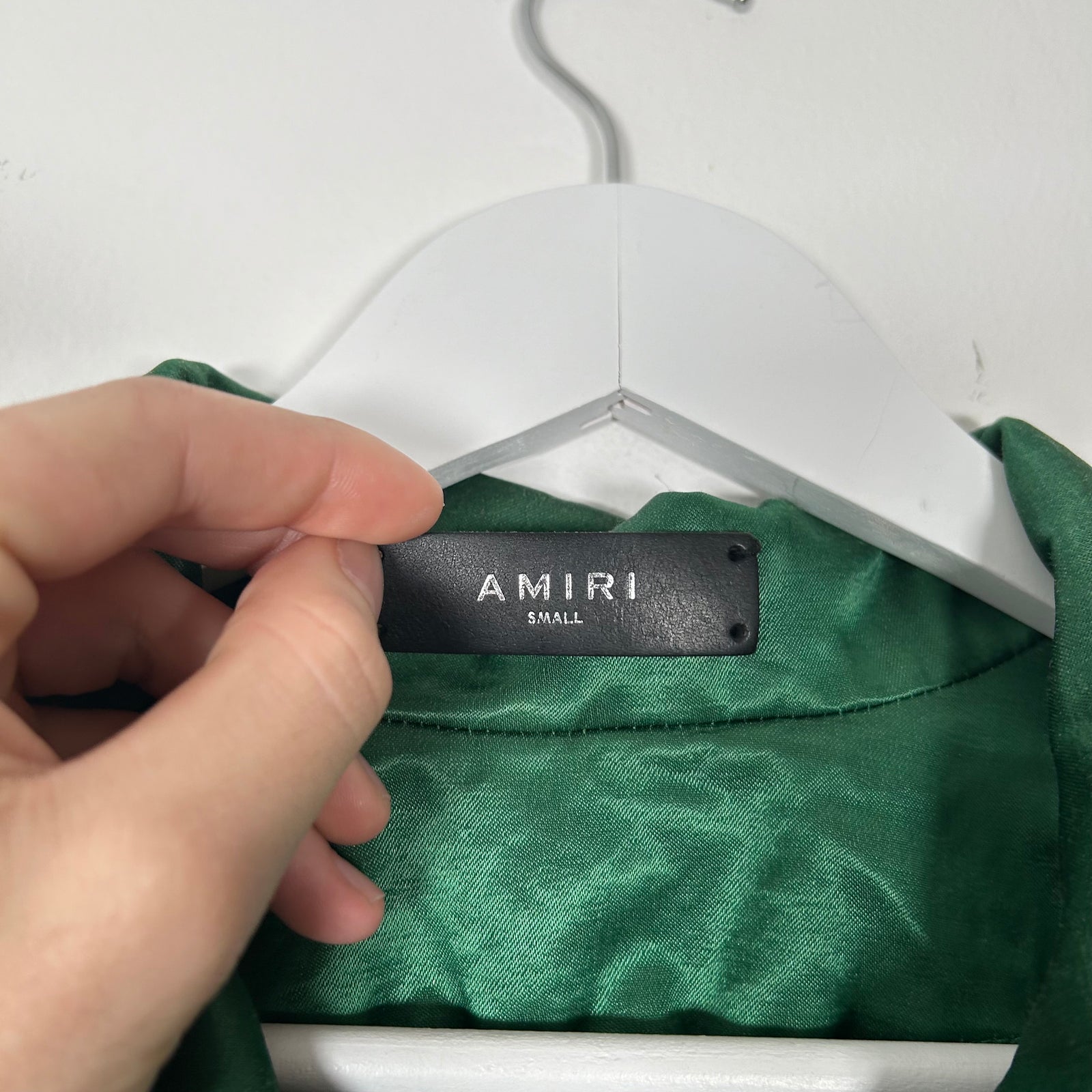 Amiri Green Satin Track Jacket Size S