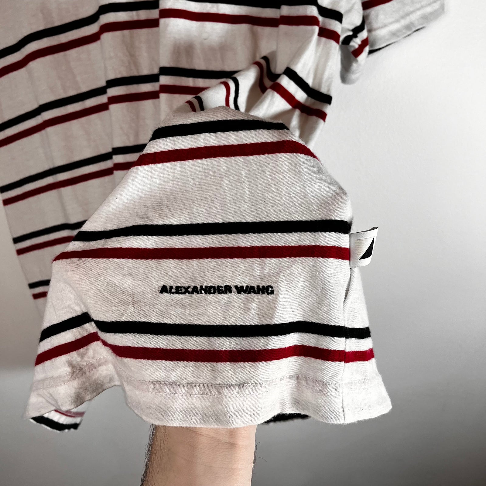 Alexander Wang White/Red Striped Tee Size L