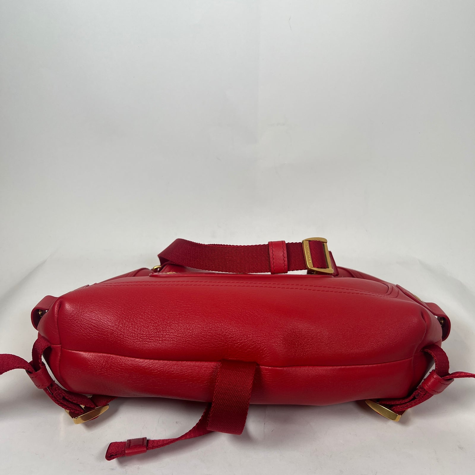 Balmain SS22 Red Calfskin Small Major Shoulder Bag