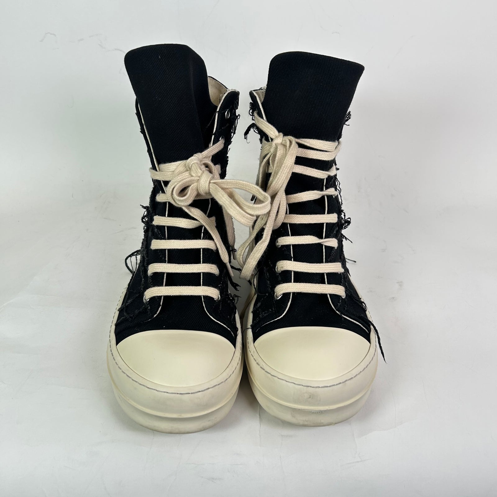 Rick Owens Black Distressed Ramones Size 42
