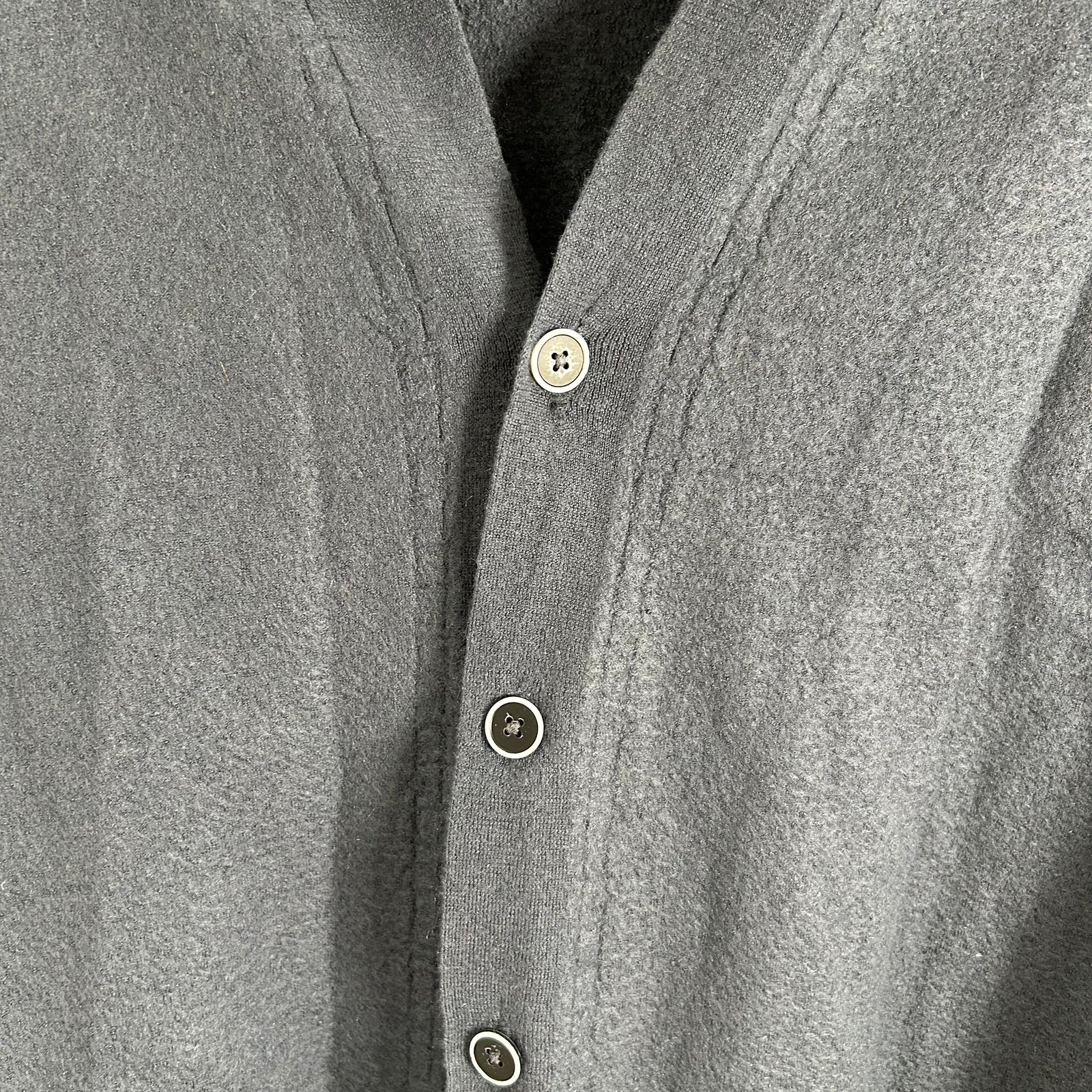Hermes Grey Cashmere Button-Up Sweater Size S