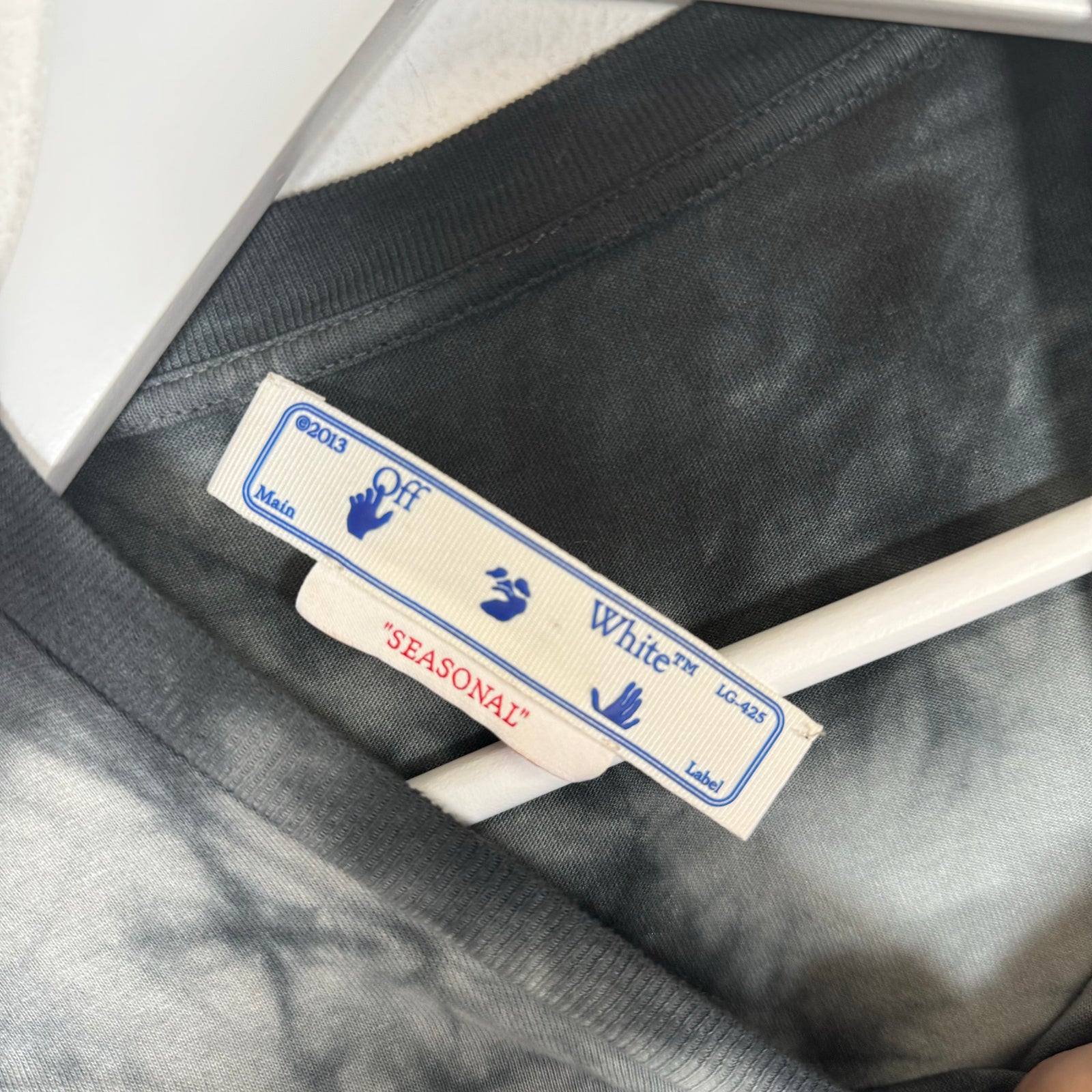 Off-White Grey Tye Dye Smoke Tee Size S