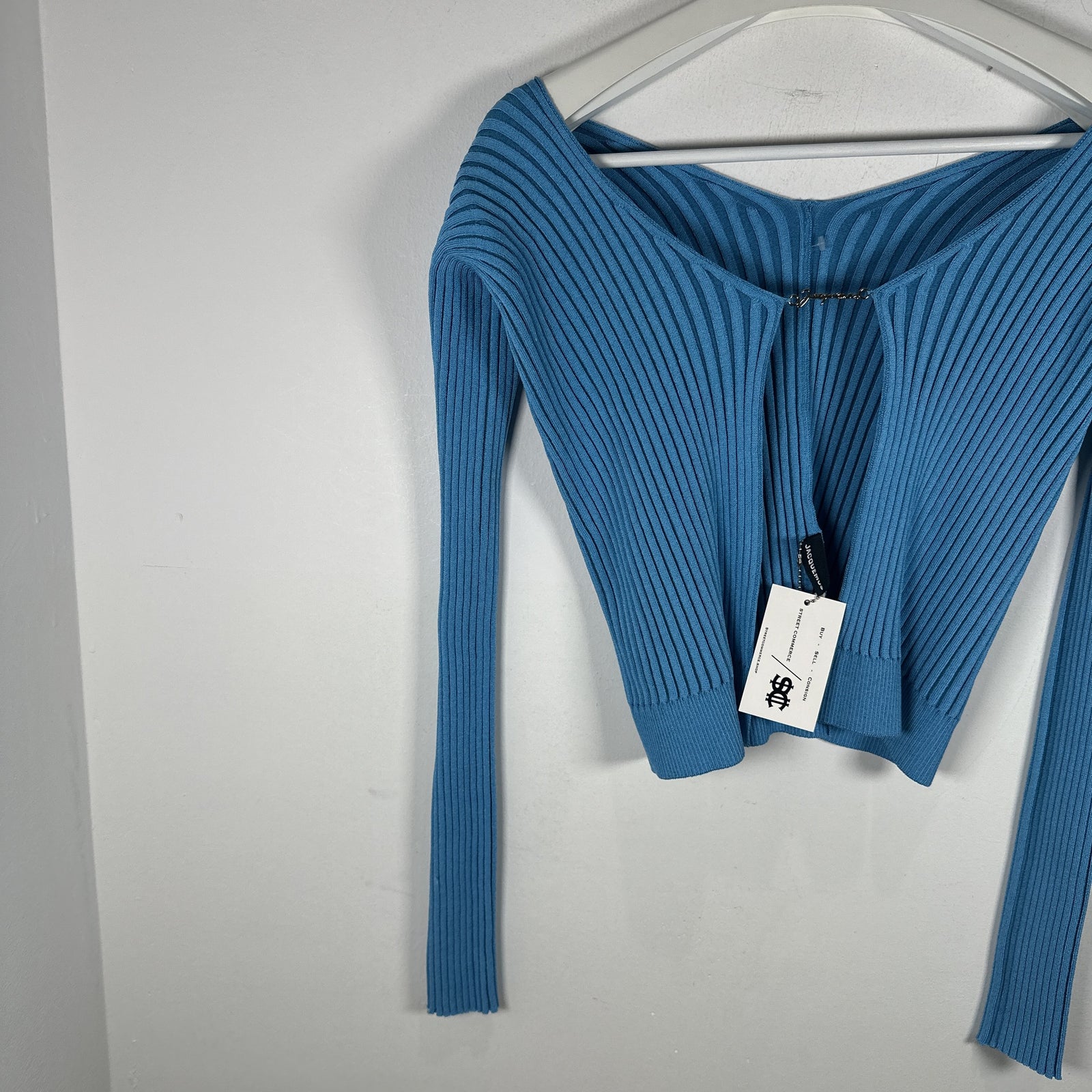 Jacquemus La Maille Pralu Cropped Cardigan Light Blue Size S