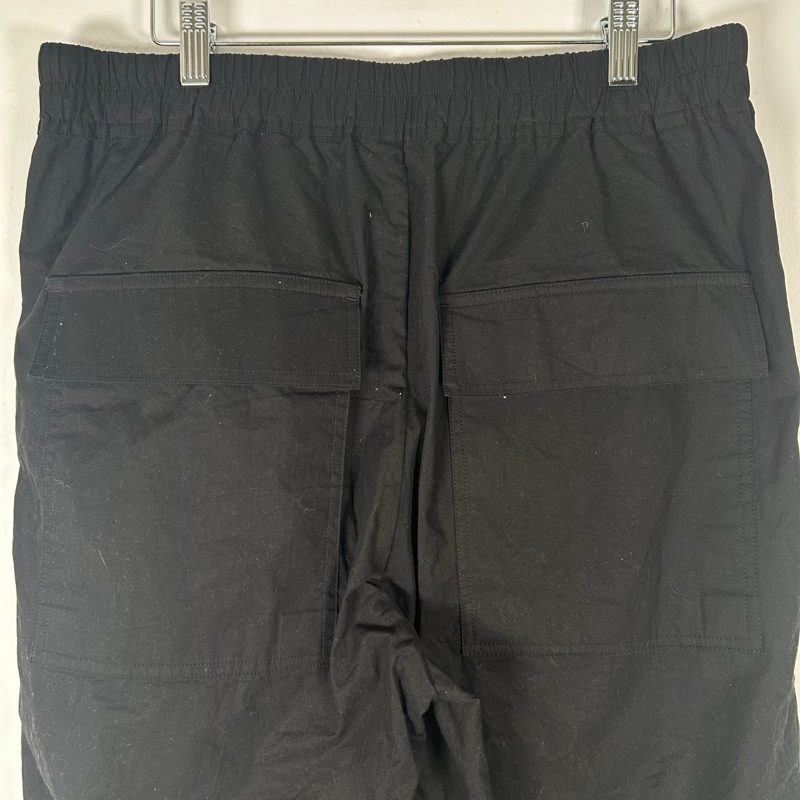 Rick Owens Black Drawstring Cotton Pants Size M