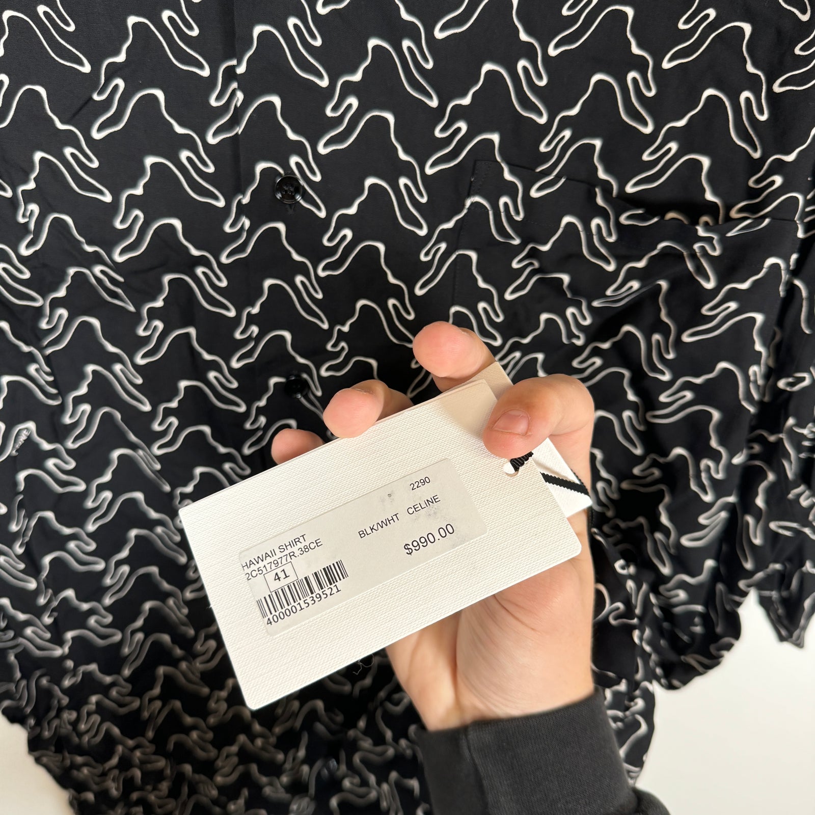 Celine Black Viscose Hawaiian Shirt Size L
