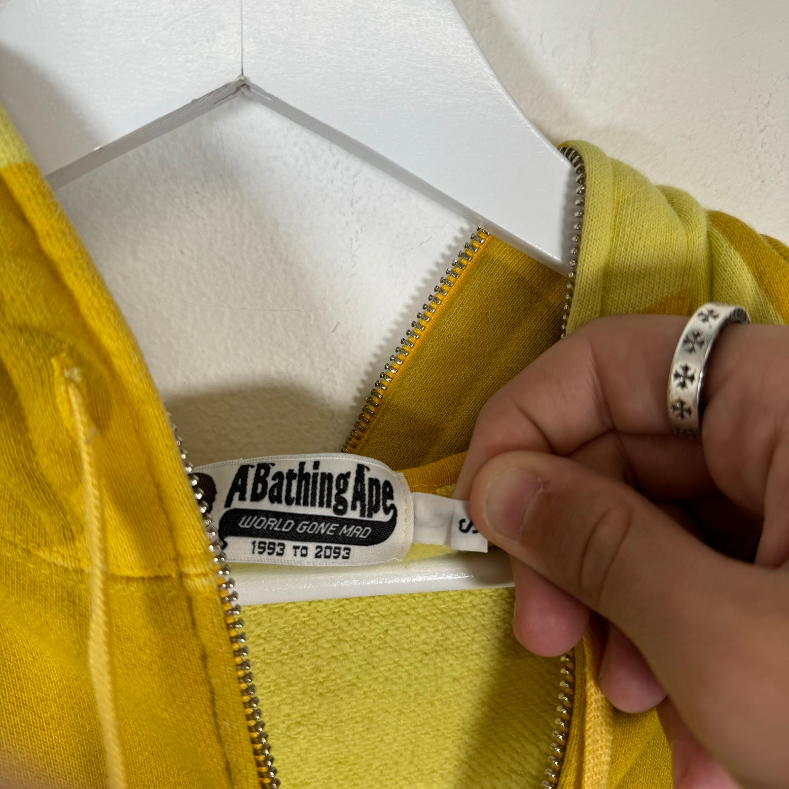 Bape Yellow Camo Full Zip Hoodie Size S
