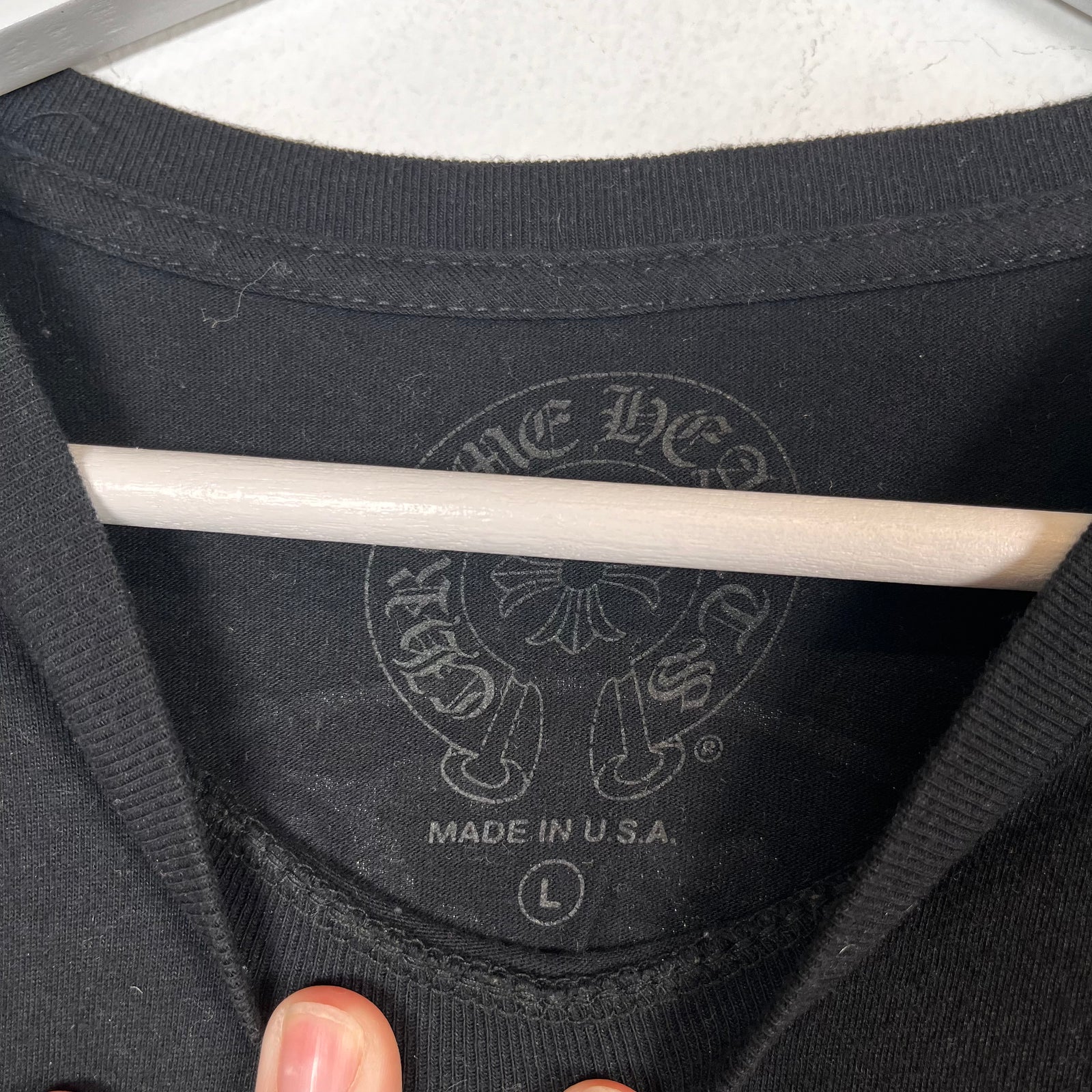 Chrome Hearts Black Scroll Pocket Tee Sz L