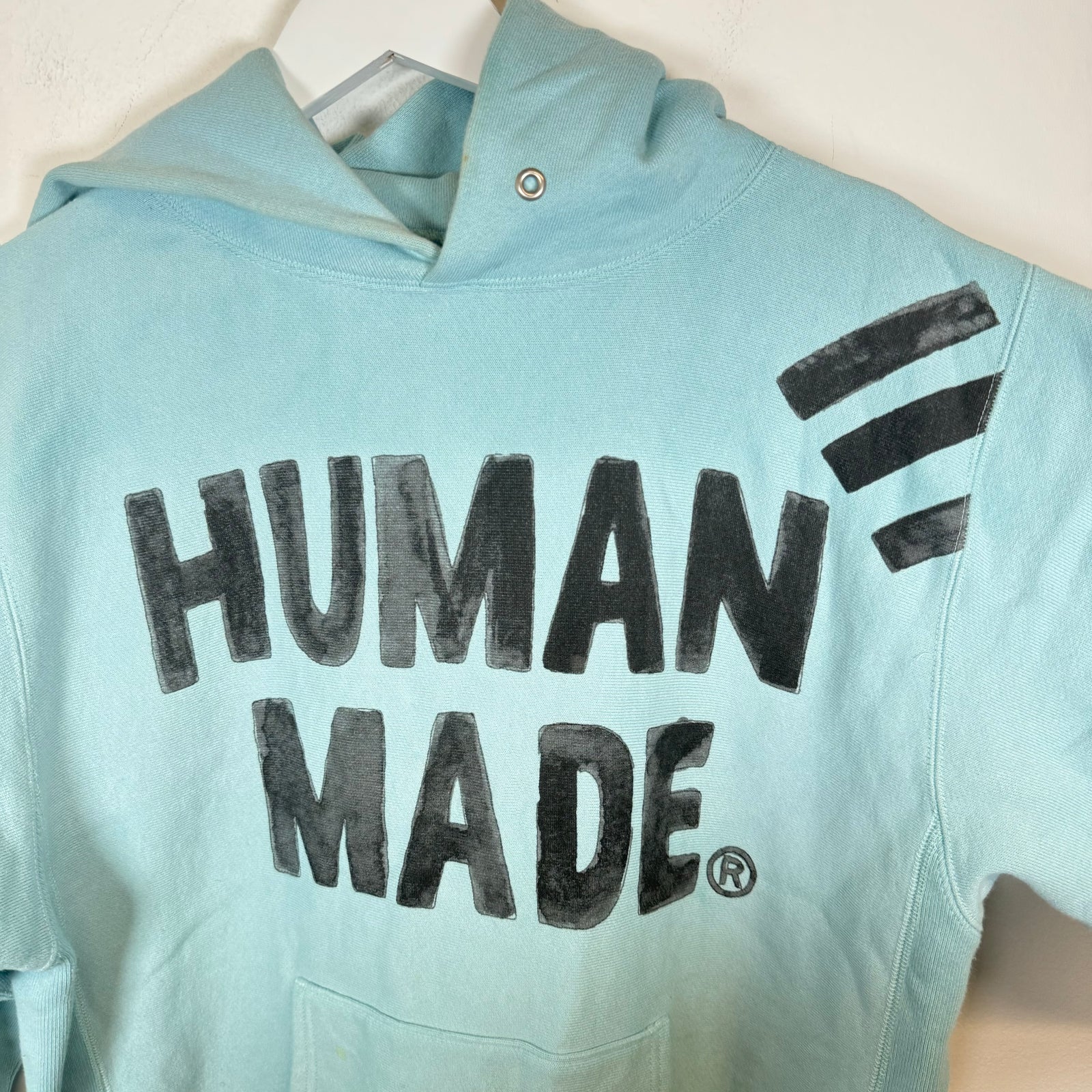 Human Made Light Blue Pizza Hoodie Size L