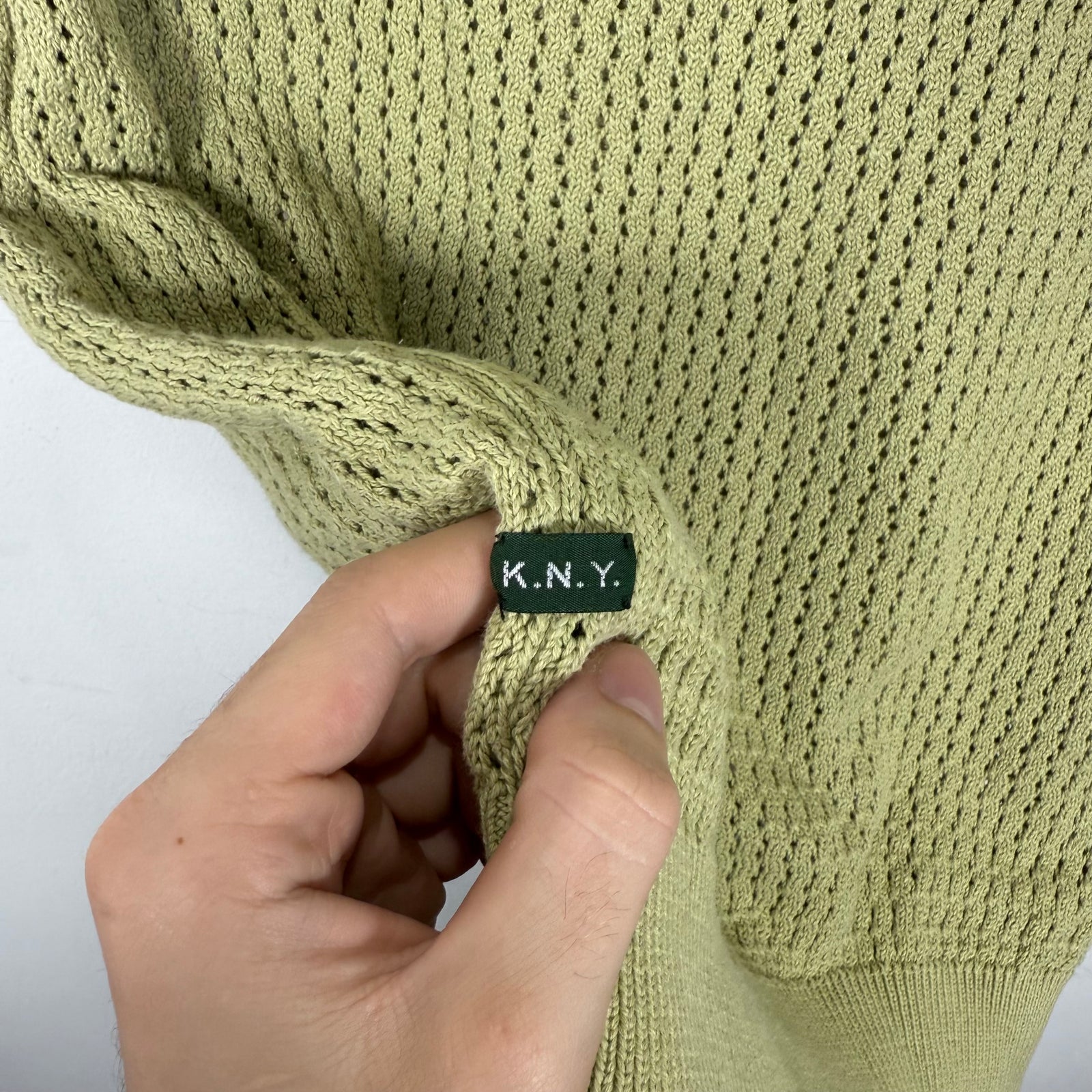 Knickerbocker Pale Green Knit Polo Size S