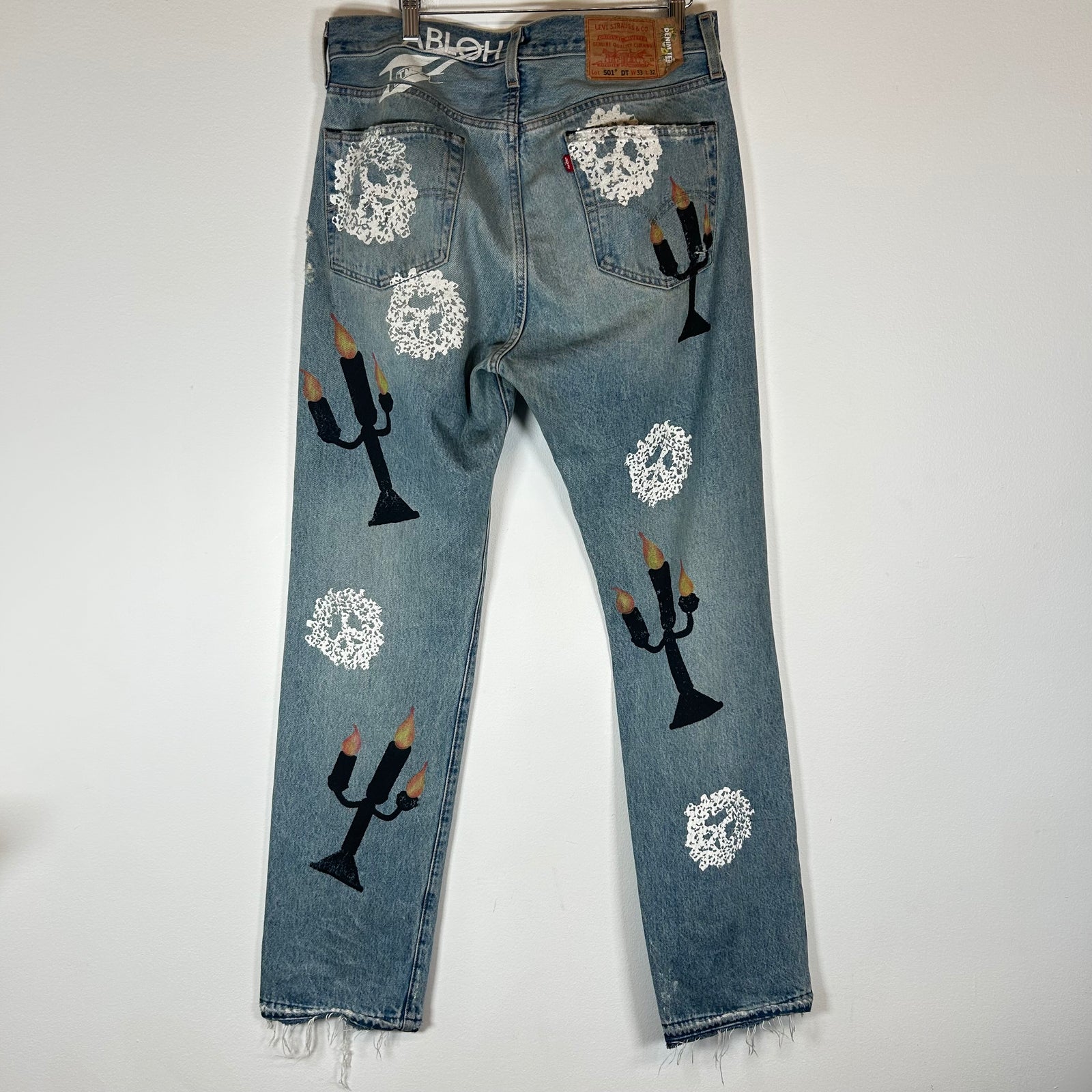 Denim Tear x Virgil Abloh Lightwash “Message In A Tear” Wreath Jeans Size 33