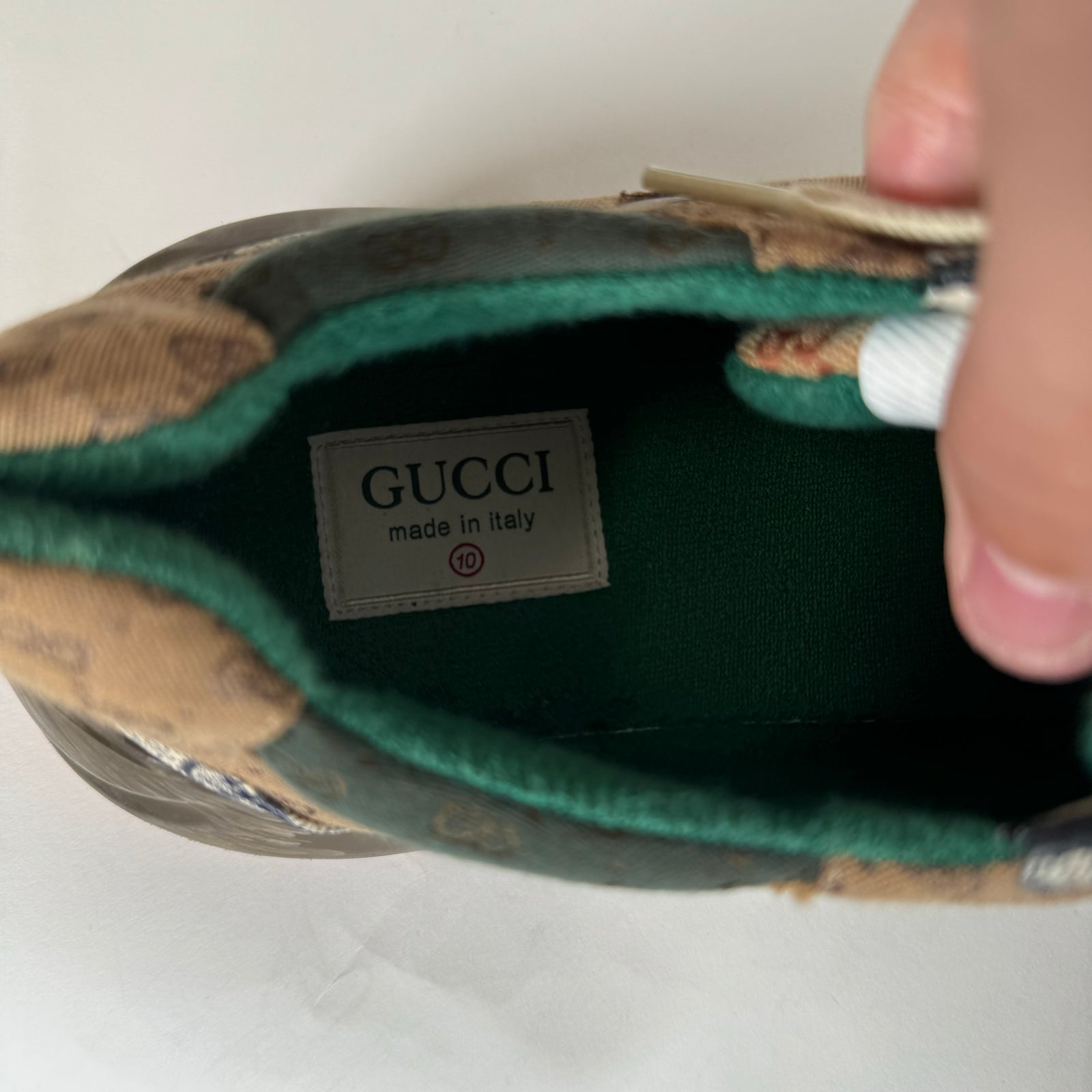 Gucci Burgundy GG Rhyton Sneakers Size 10