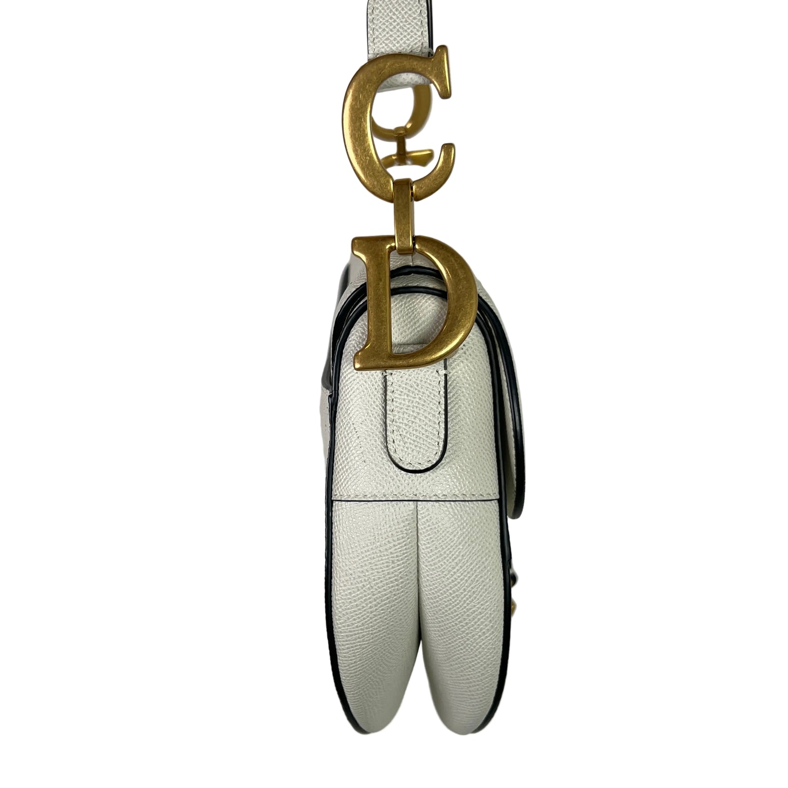 Dior Latte Grained Calfskin Medium Saddle Bag