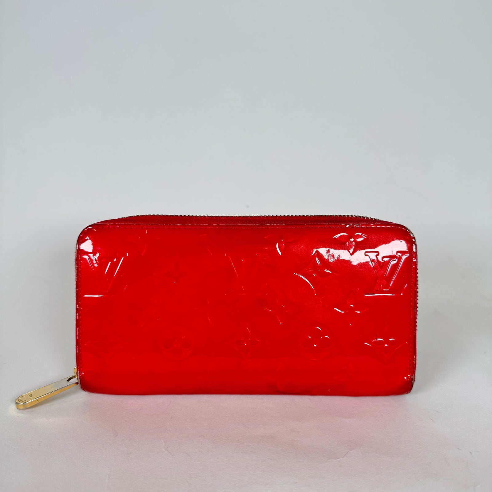 Louis Vuitton Red Epi Patent Leather Zippy Wallet