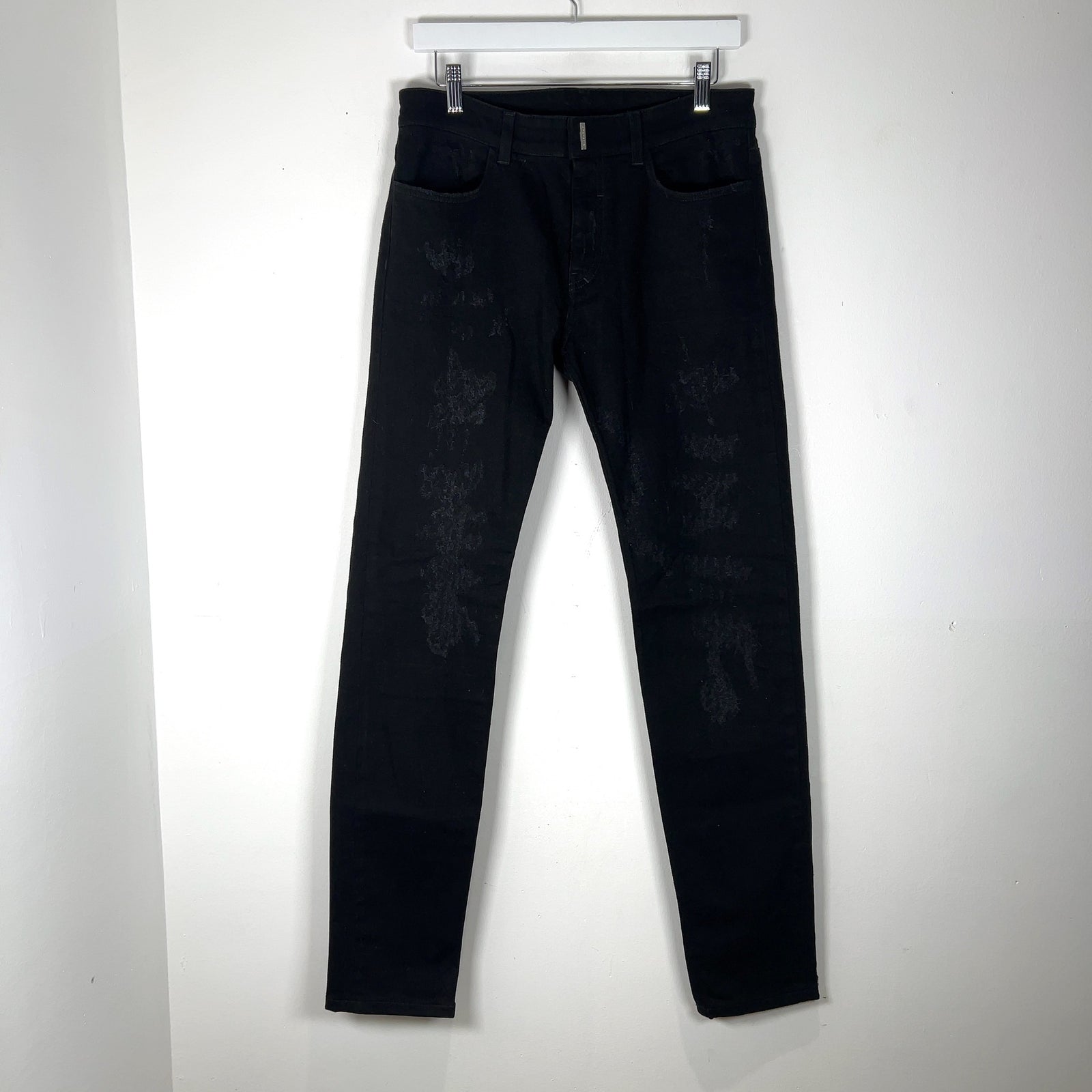 Givenchy Distressed Black Skinny Jeans