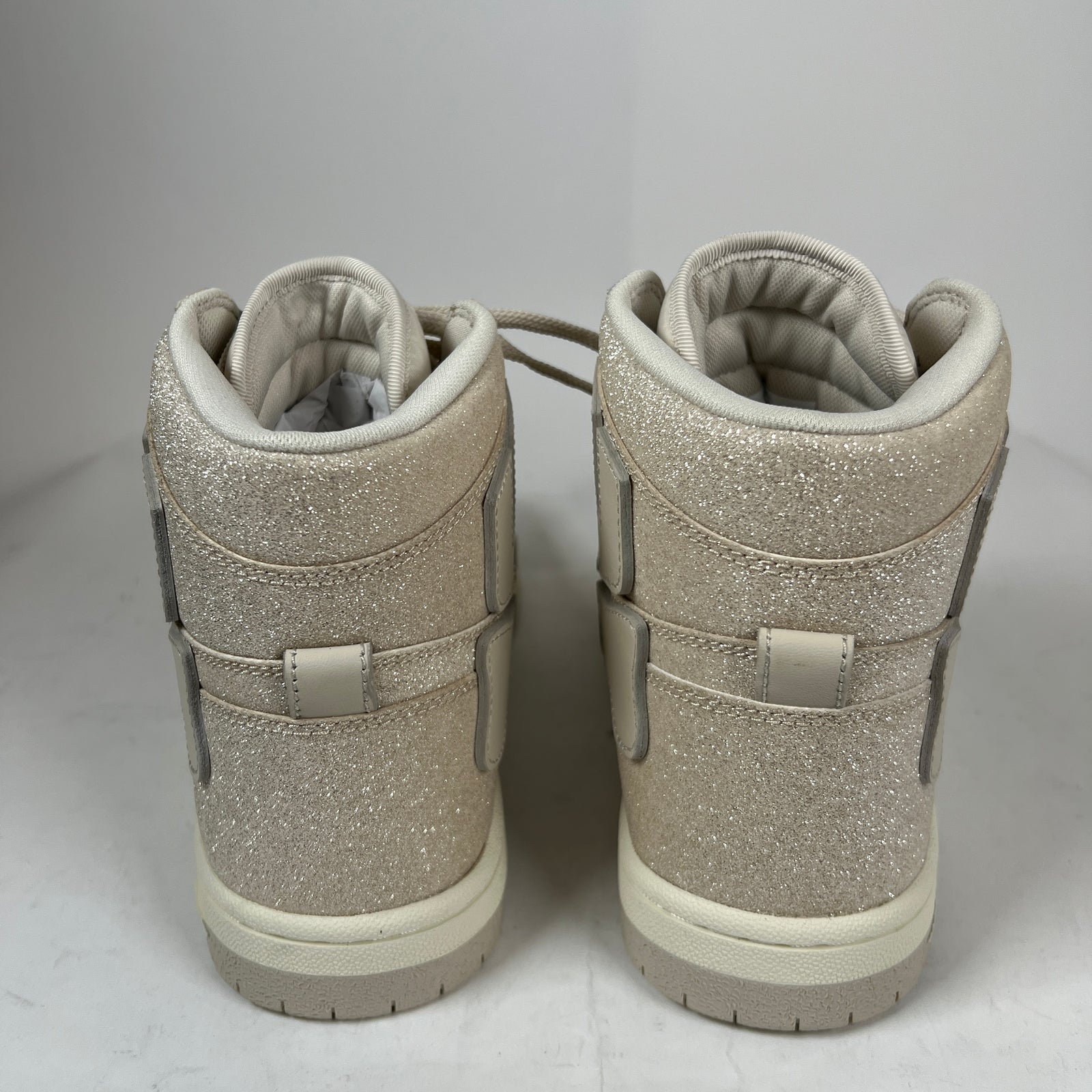 Amiri Beige Glitter Skel Hi-Top Sneaker Size 42