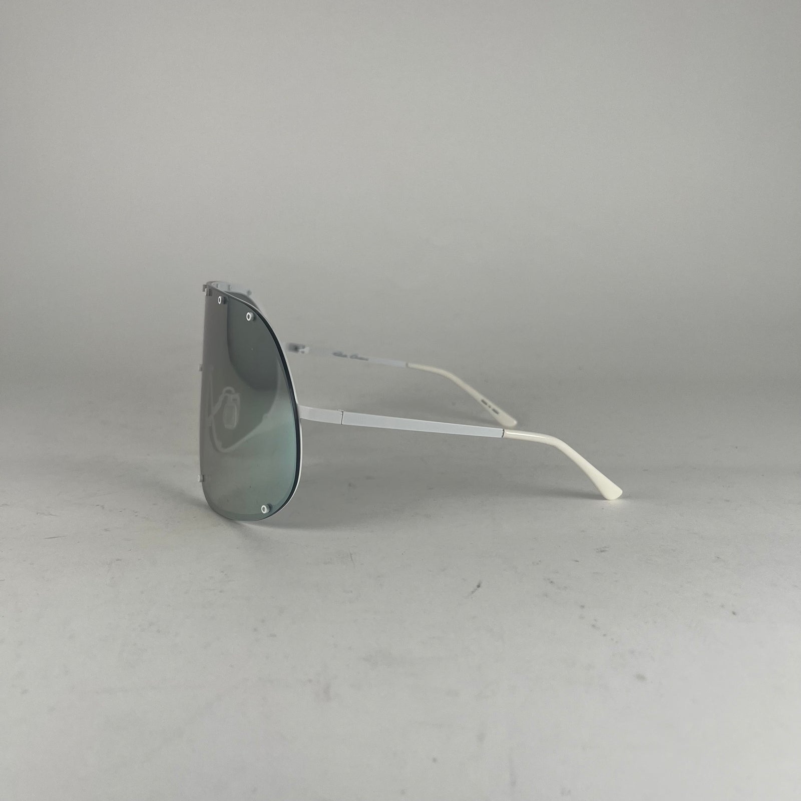 Rick Owens White/Pink Shield Sunglasses