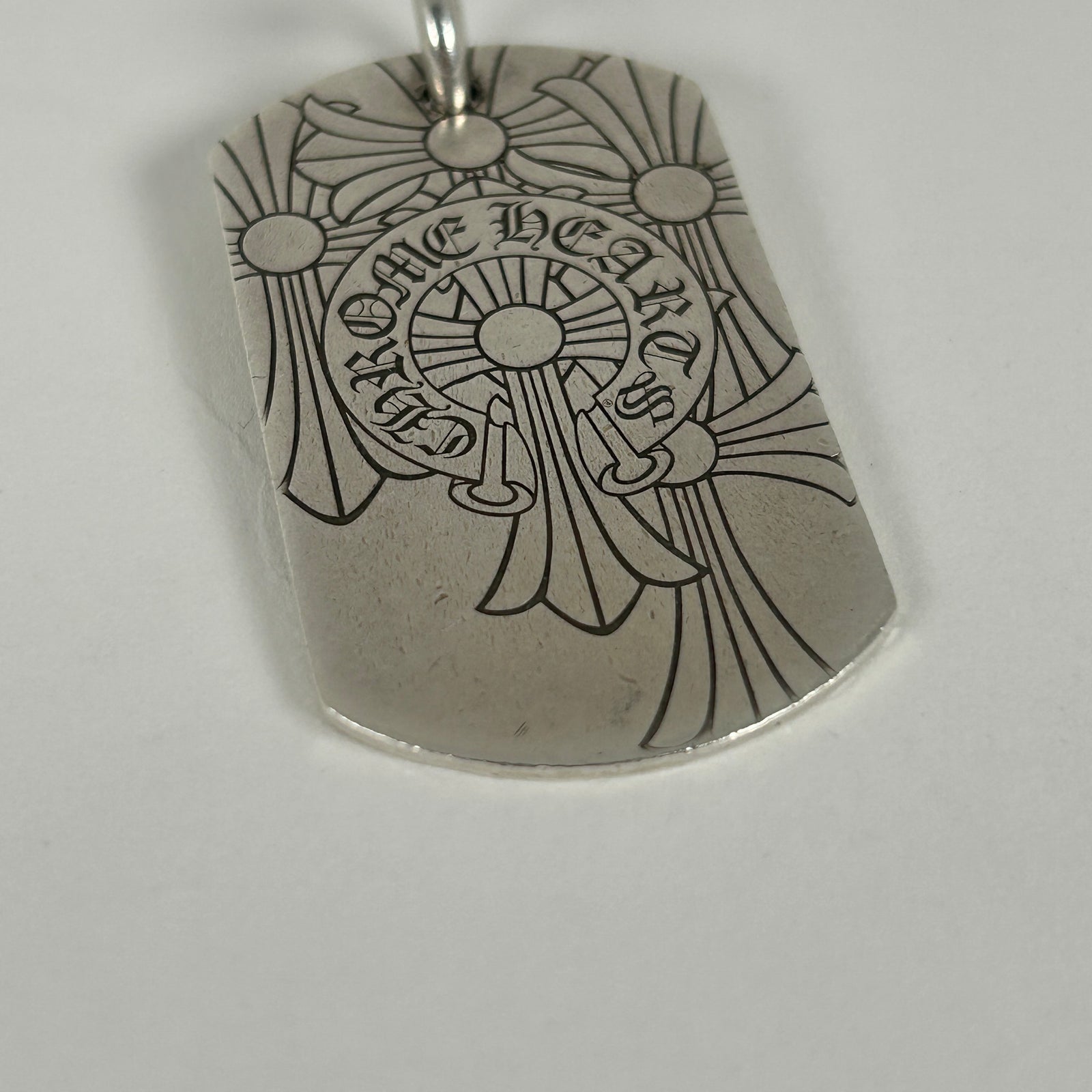Chrome Hearts Cemetery Cross Dog-Tag Pendant