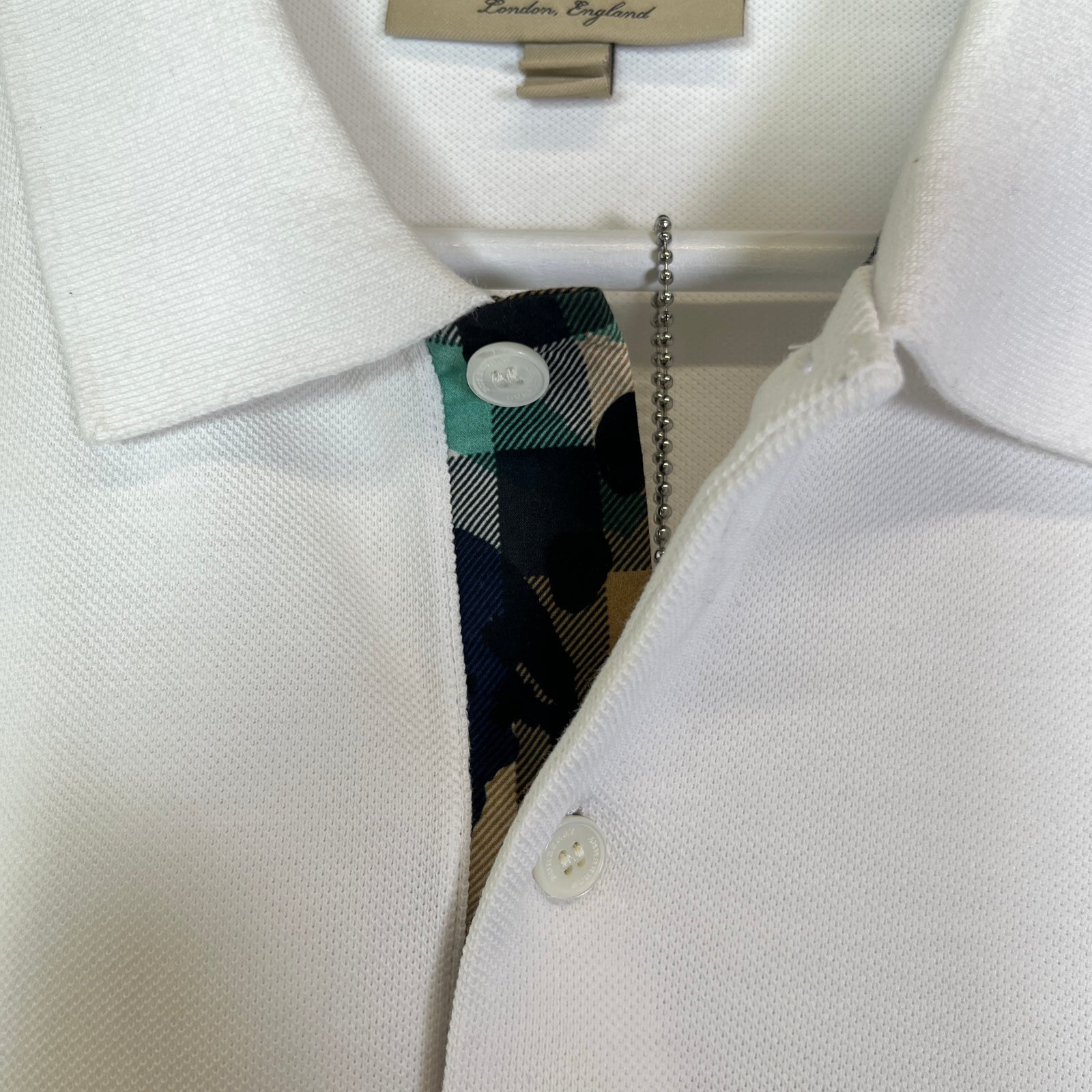 Burberry White Hatley Camo Polo Shirt