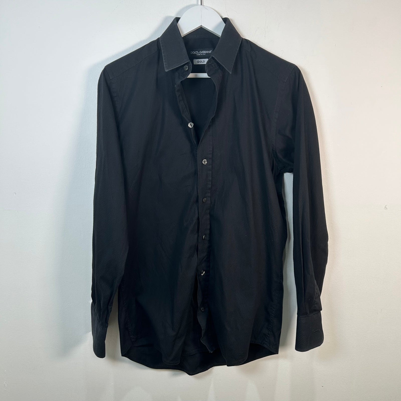 Dolce Gabbana Black Button Up Shirt Size 15/38