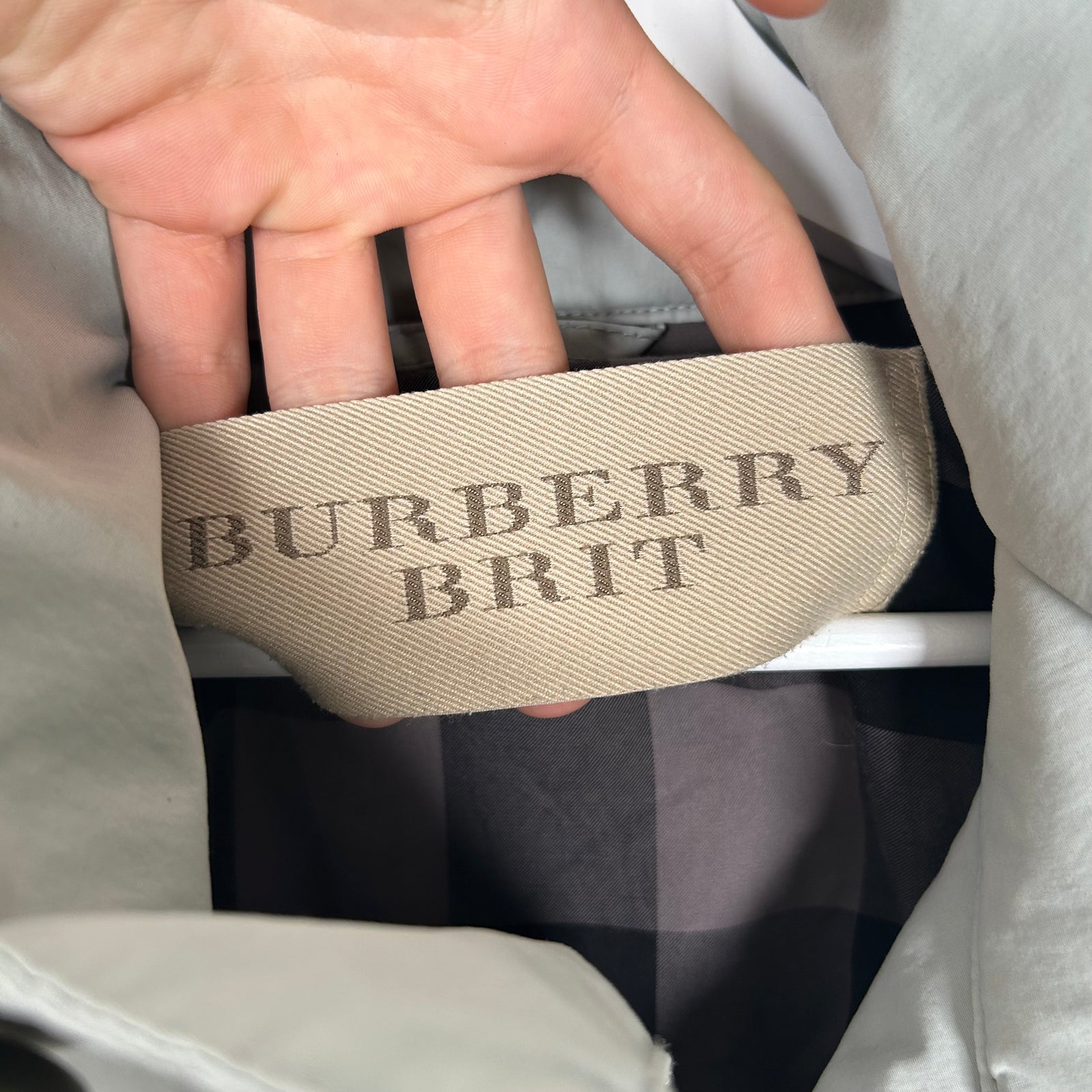 Burberry Brit Teal Rain Button-Up Jacket Size Medium