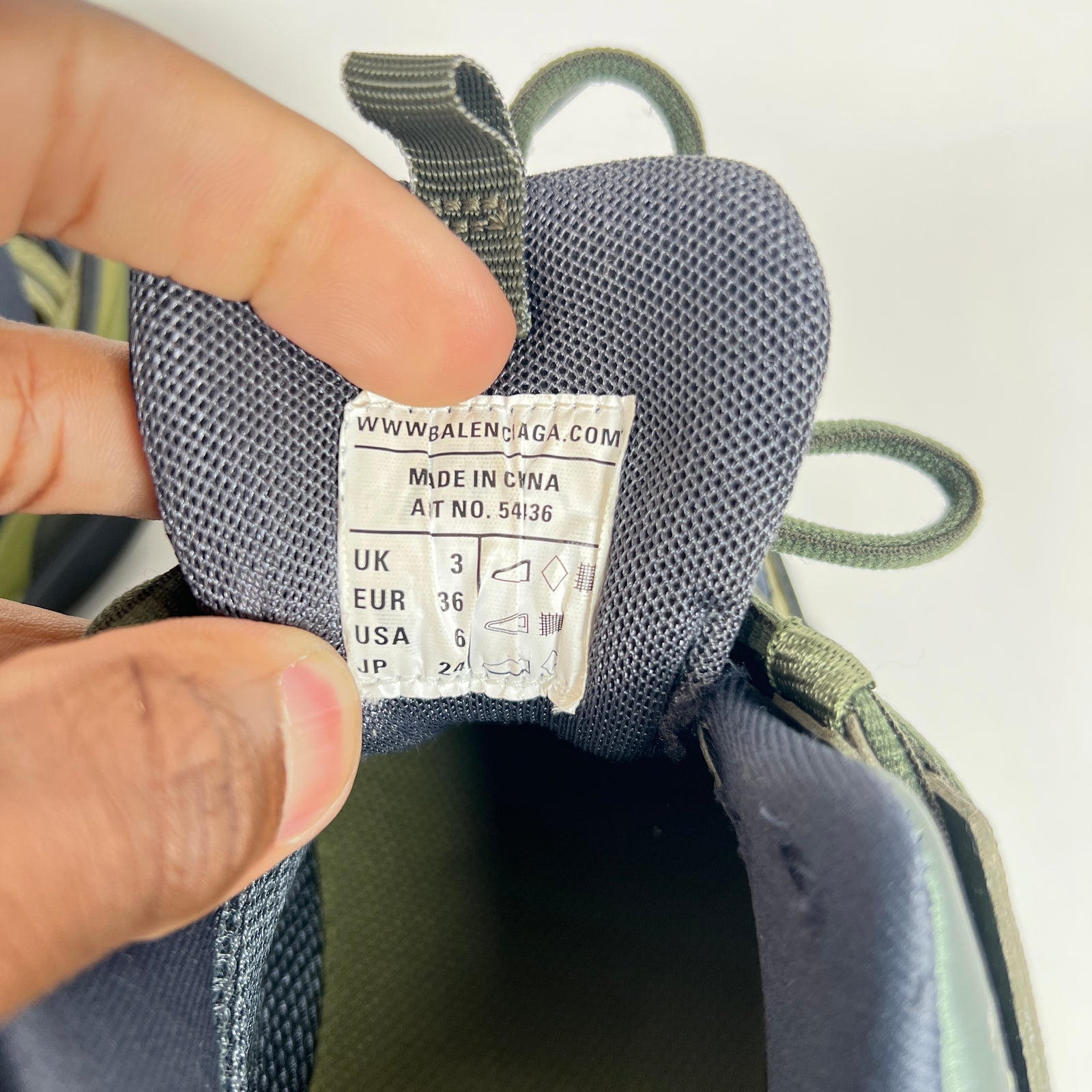 Balenciaga Olive/Navy Track Sneaker Size 36