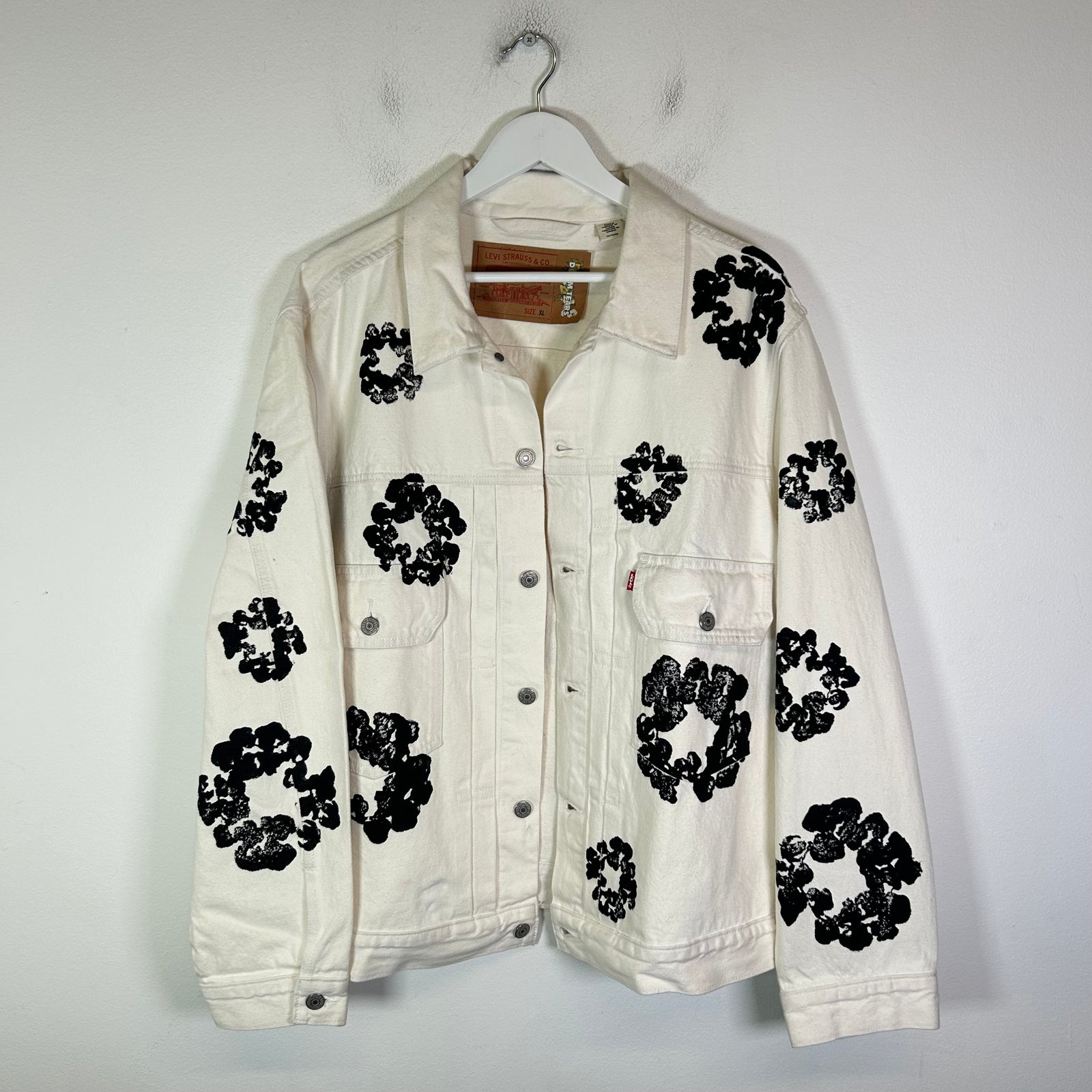 Denim Tears White Wreath Denim Jacket