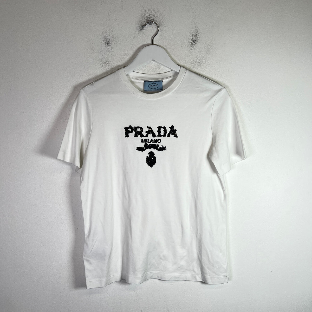 Prada Sequin Embellished Logo T-Shirts