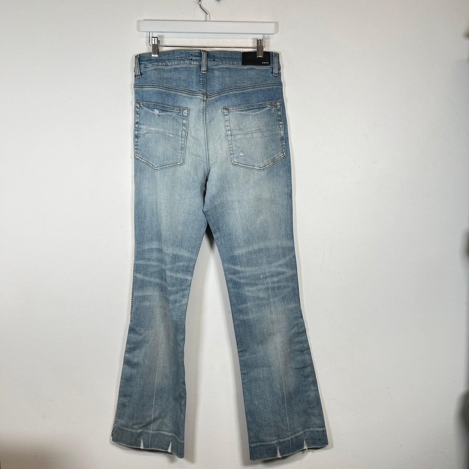 Amiri Lightwash Crystal Embellished Flared Jeans Size 31