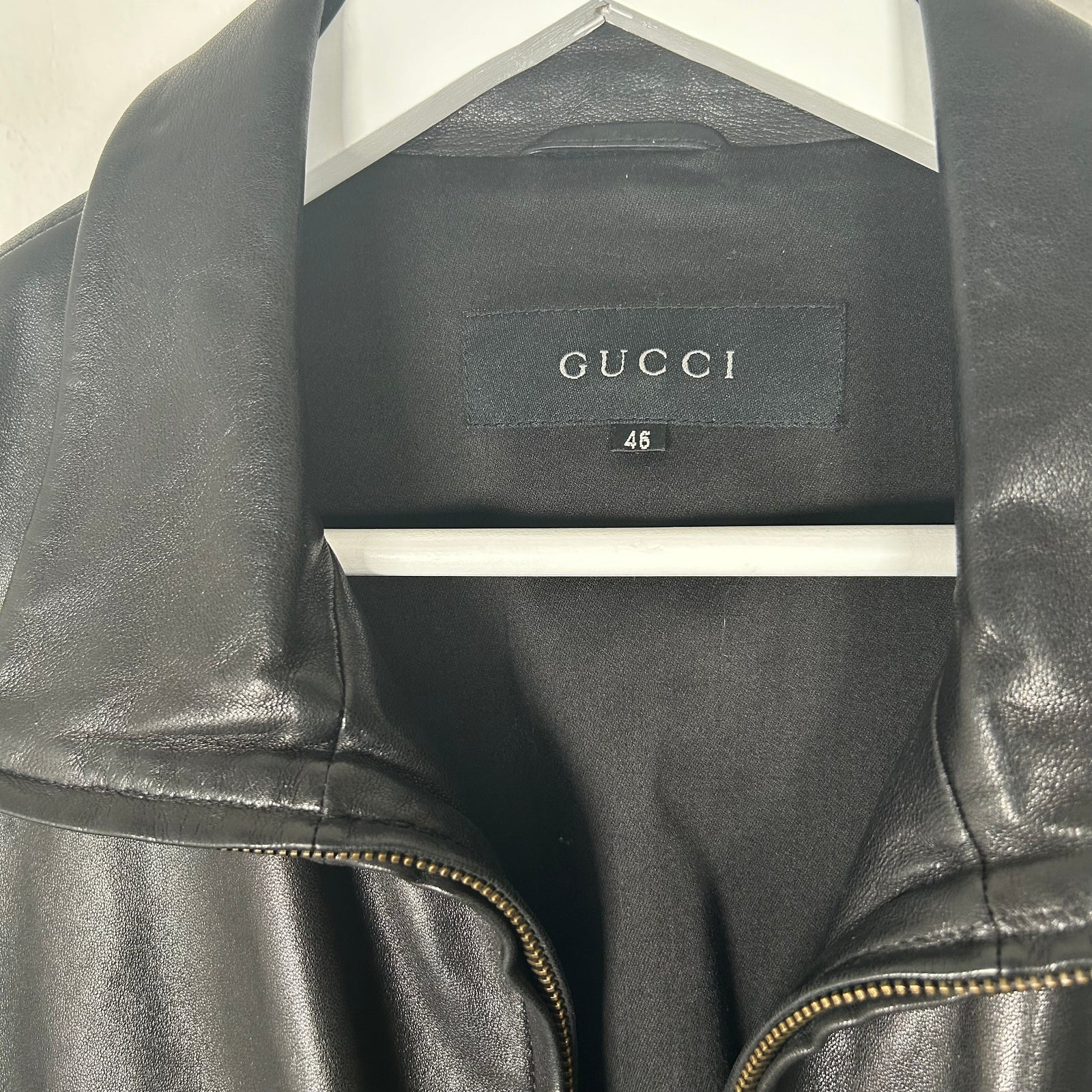 Gucci Leather Bomber Jacket Size 46
